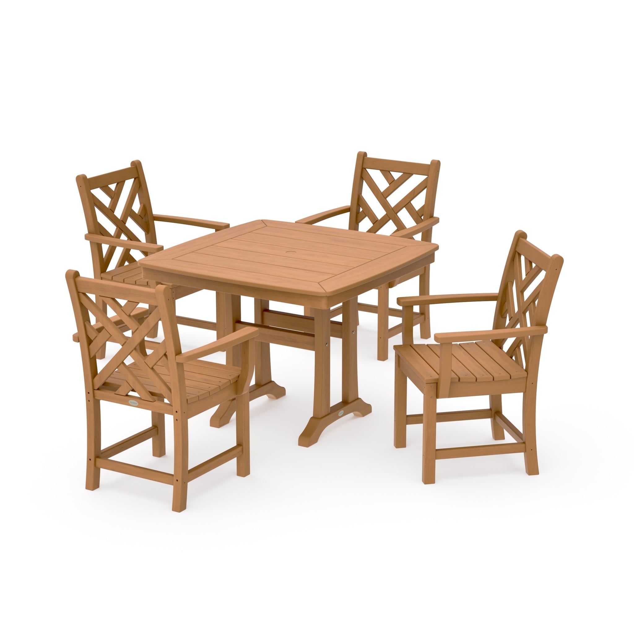 Chippendale 5-Piece Dining Set with Trestle Legs