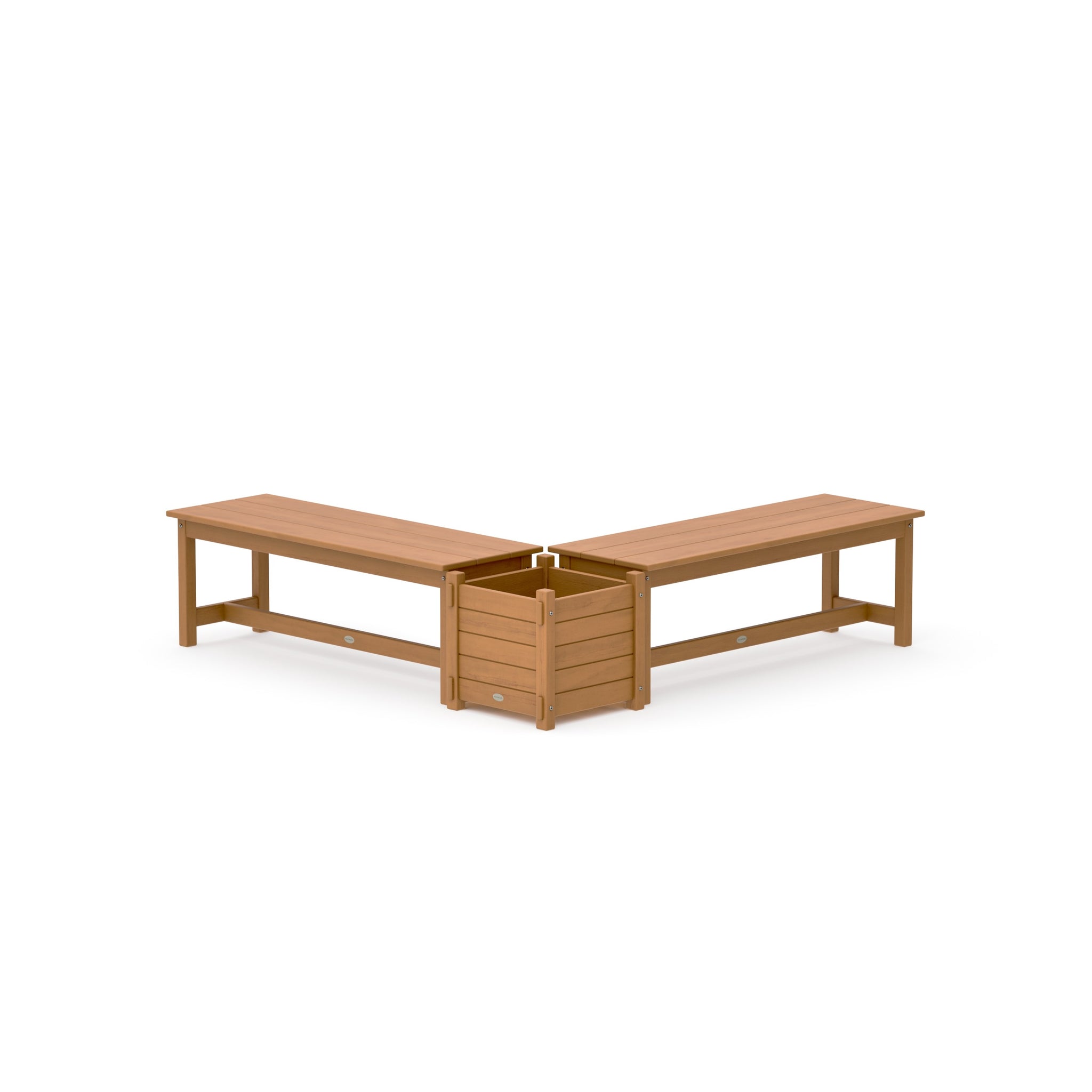 48" Nautical L- Shaped Planter Bench Set