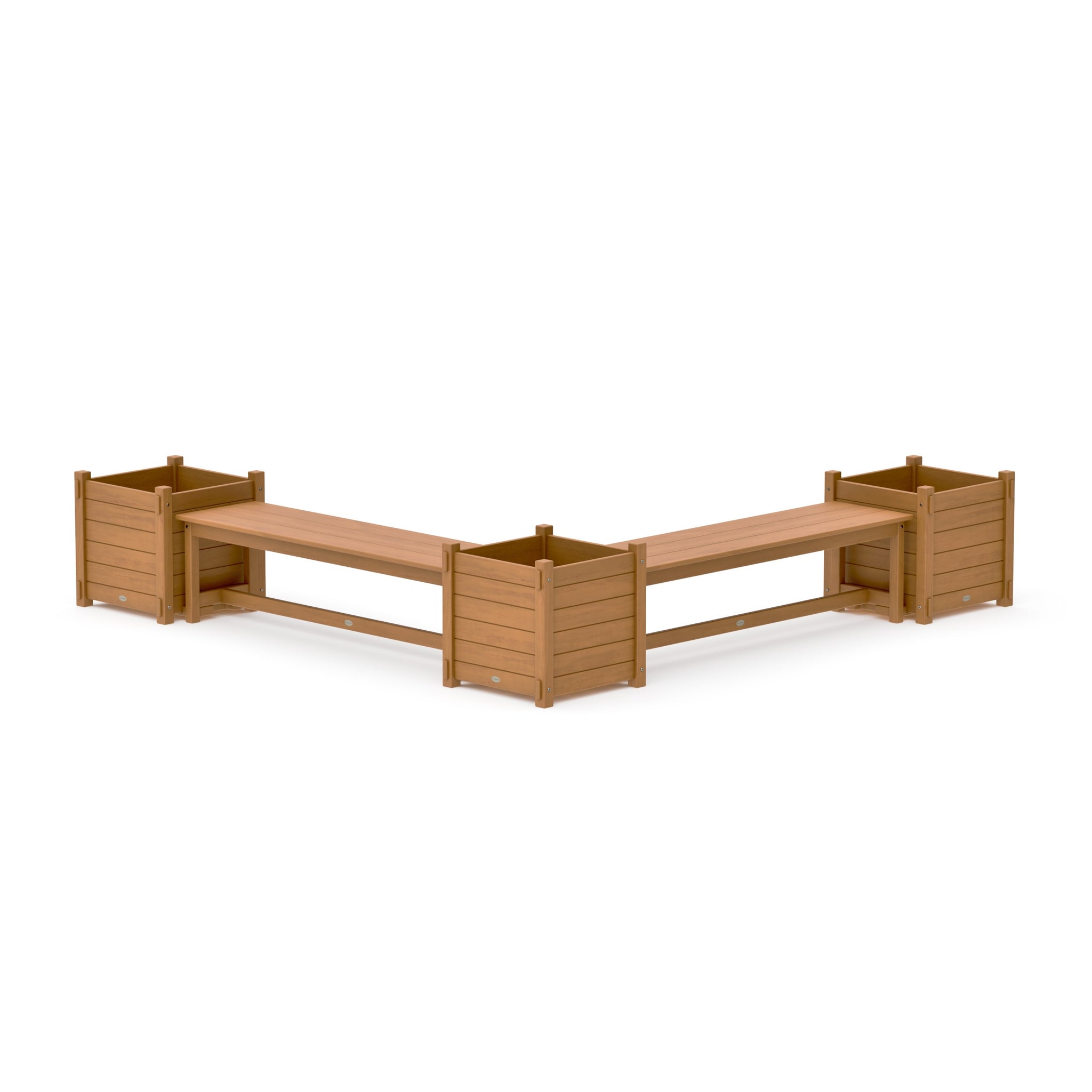 60" Nautical L- Shaped Planter Bench Corner Set - Large