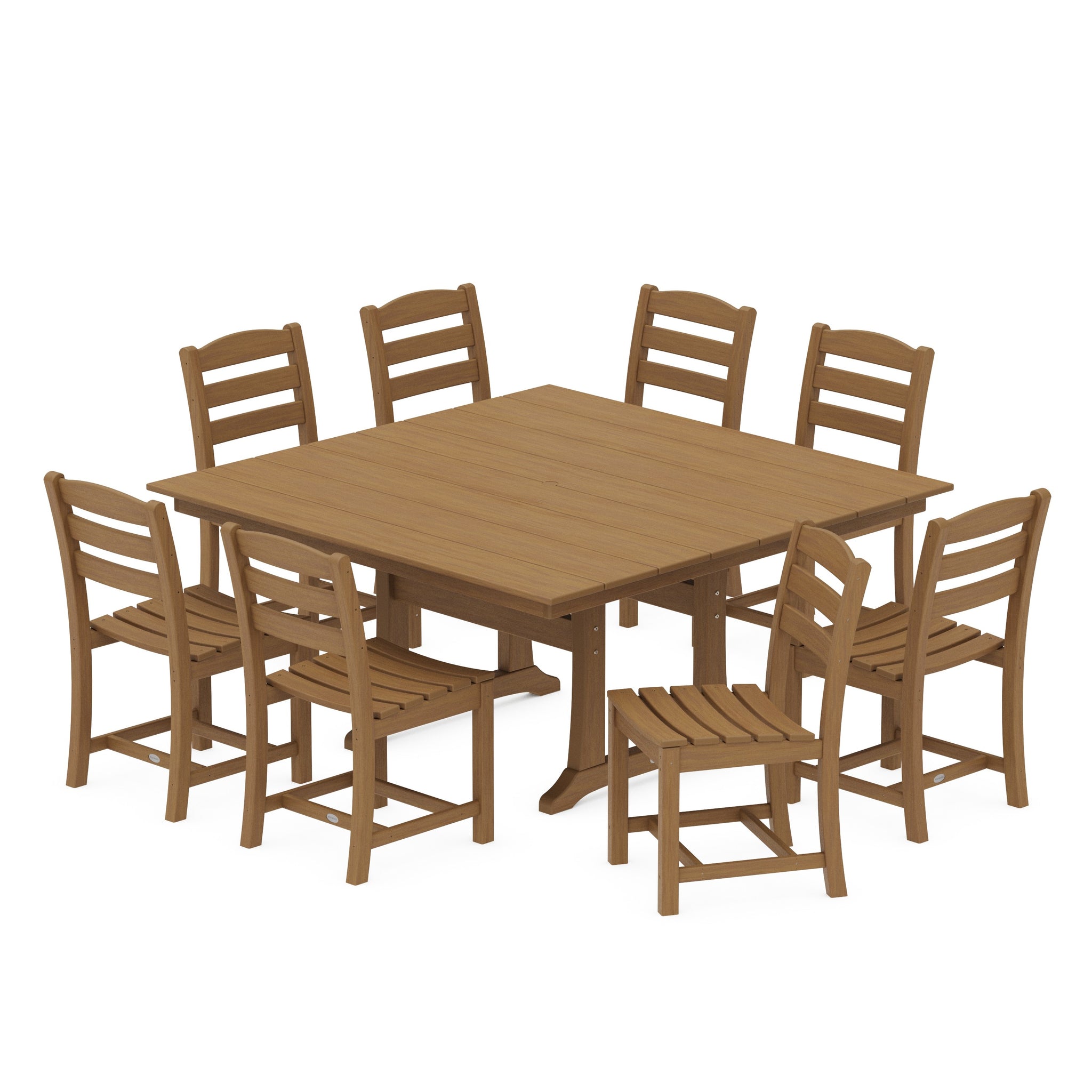La Casa Café 9-Piece Farmhouse Trestle Dining Set