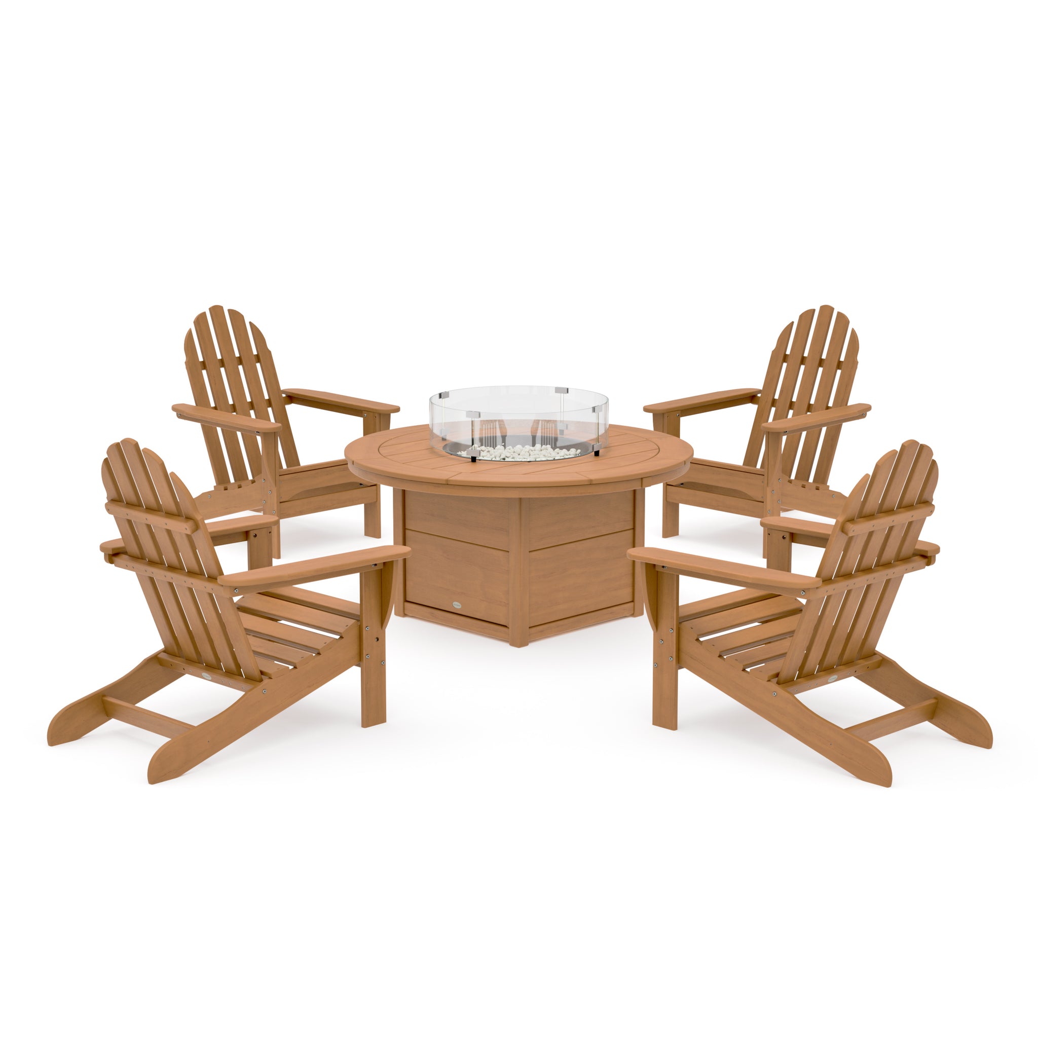 Classic Adirondack 5-Piece Conversation Set with Fire Pit Table