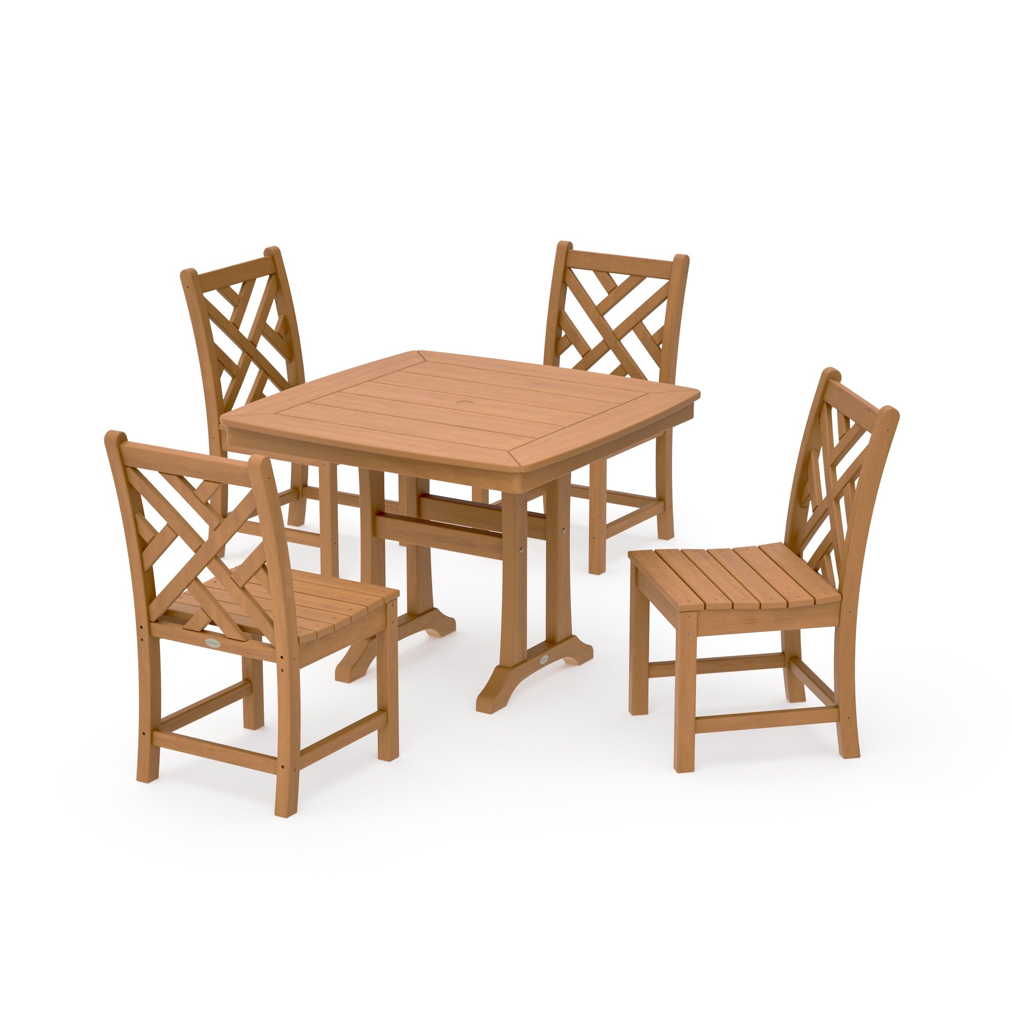 Chippendale Side Chair 5-Piece Dining Set with Trestle Legs