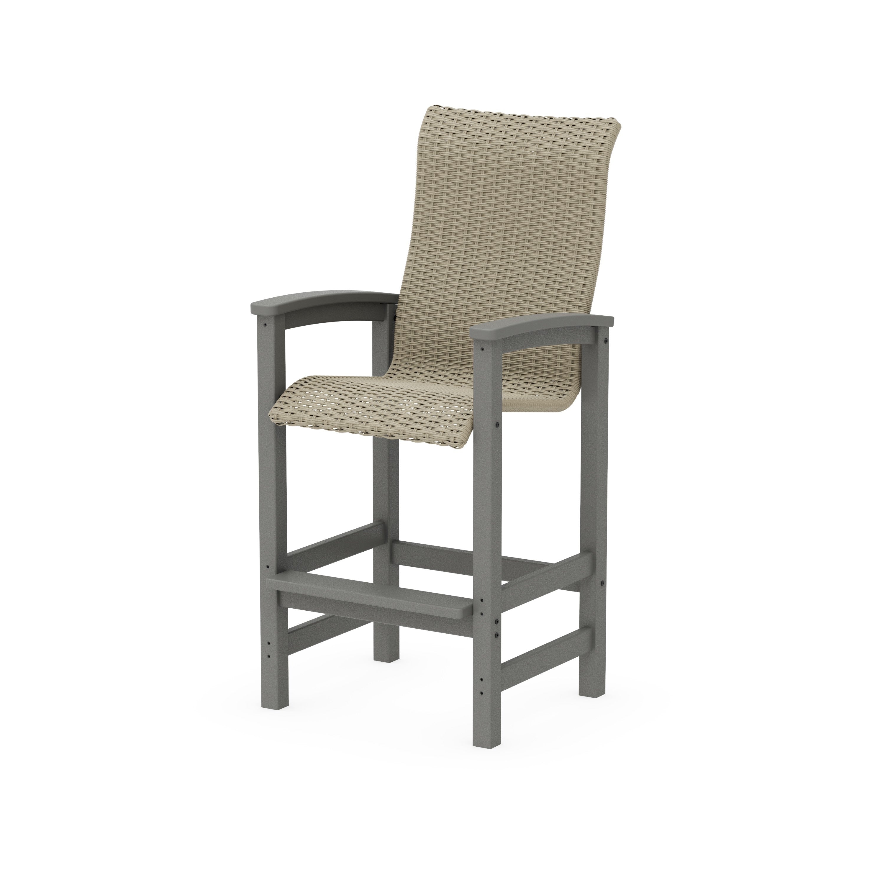 Coastal Woven High-Back Bar Chair