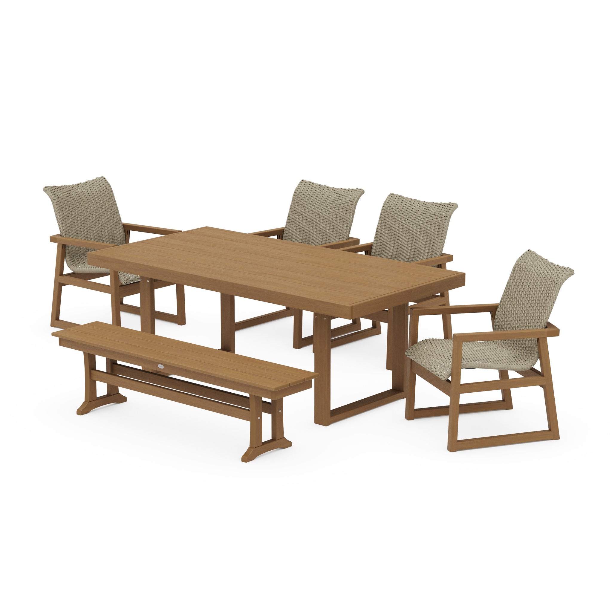 EDGE Woven 6-Piece Dining Set with Bench