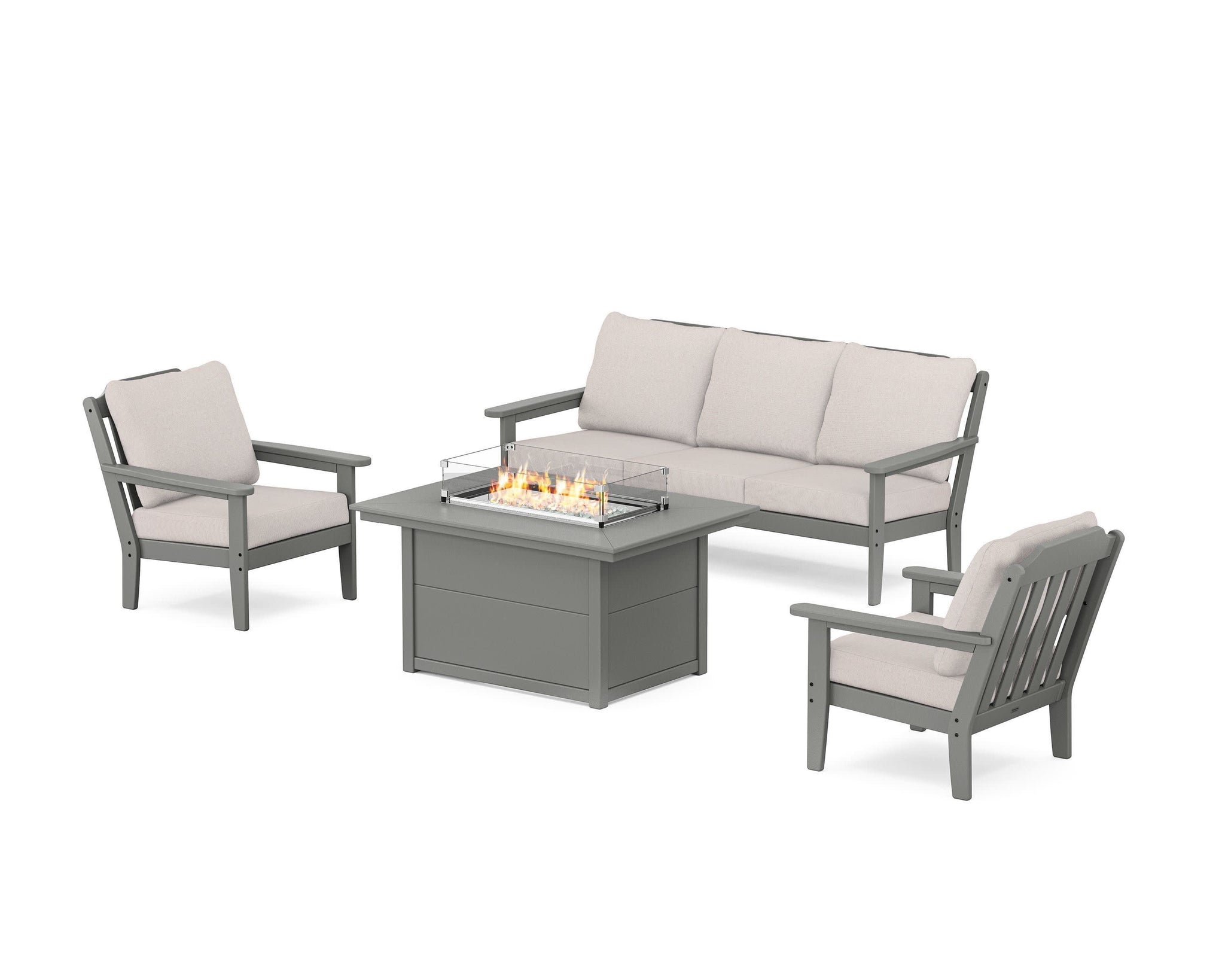 Cottage Deep Seating Fire Pit Table Set