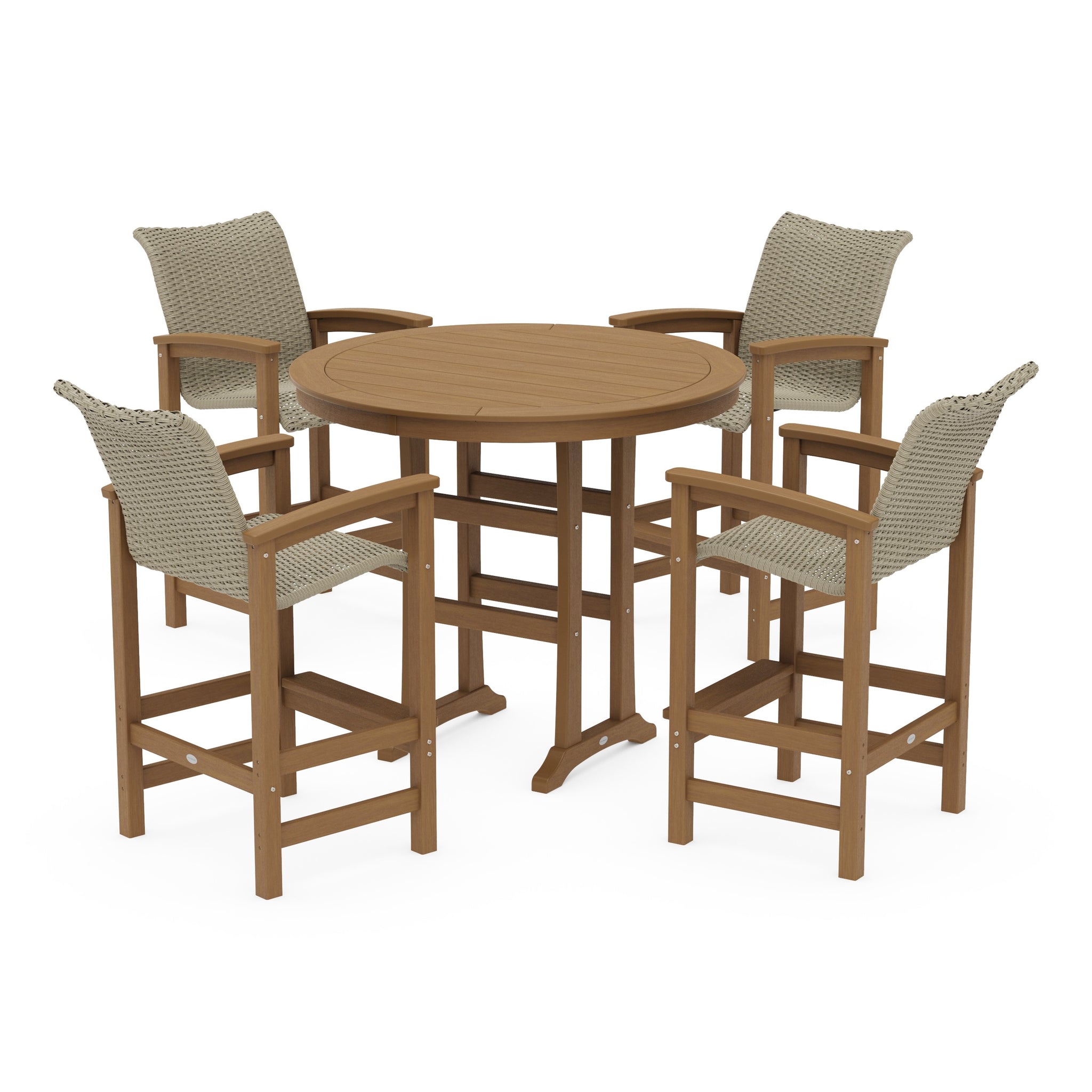 Coastal Woven 5-Piece Round Bar Set