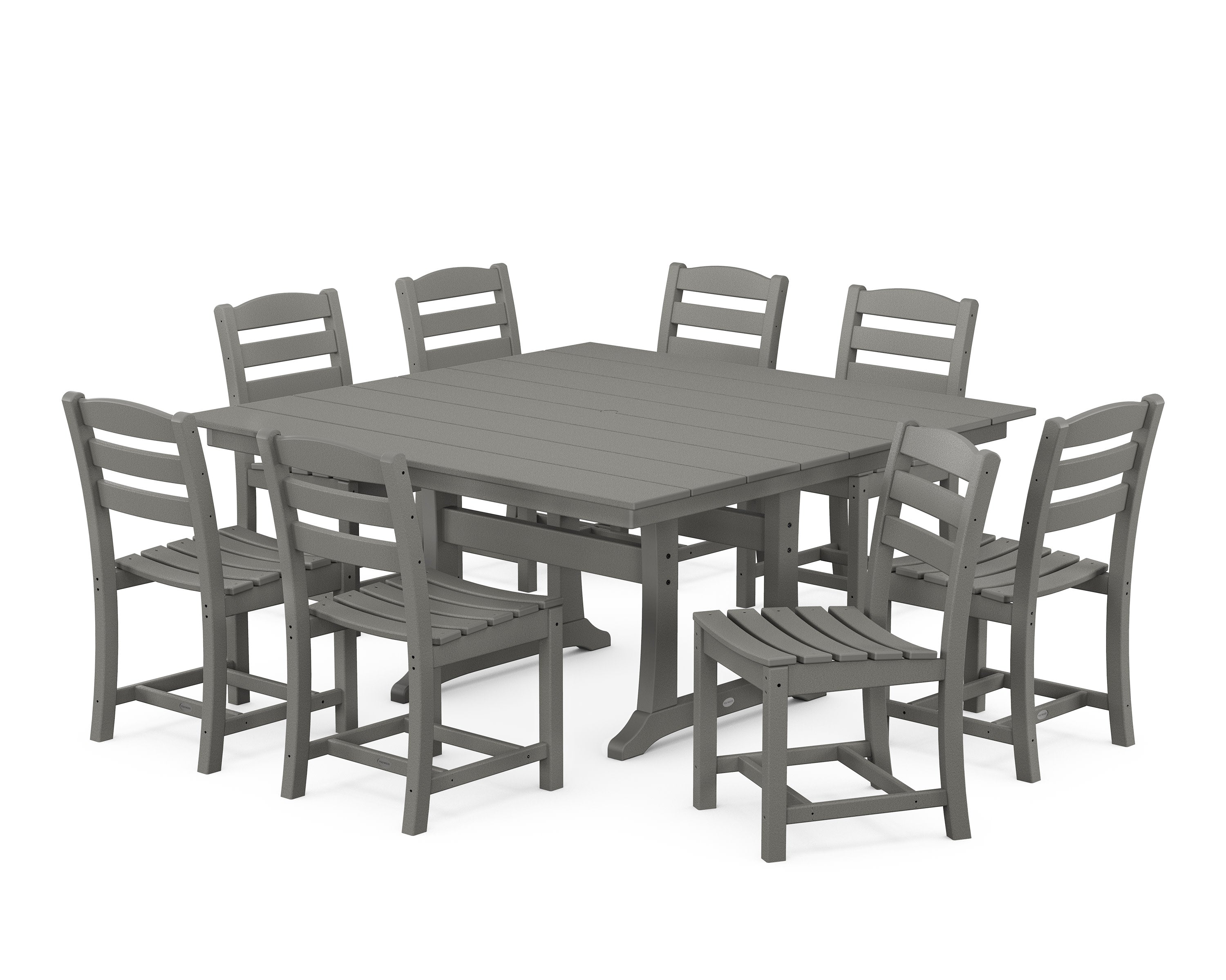La Casa Café 9-Piece Farmhouse Trestle Dining Set
