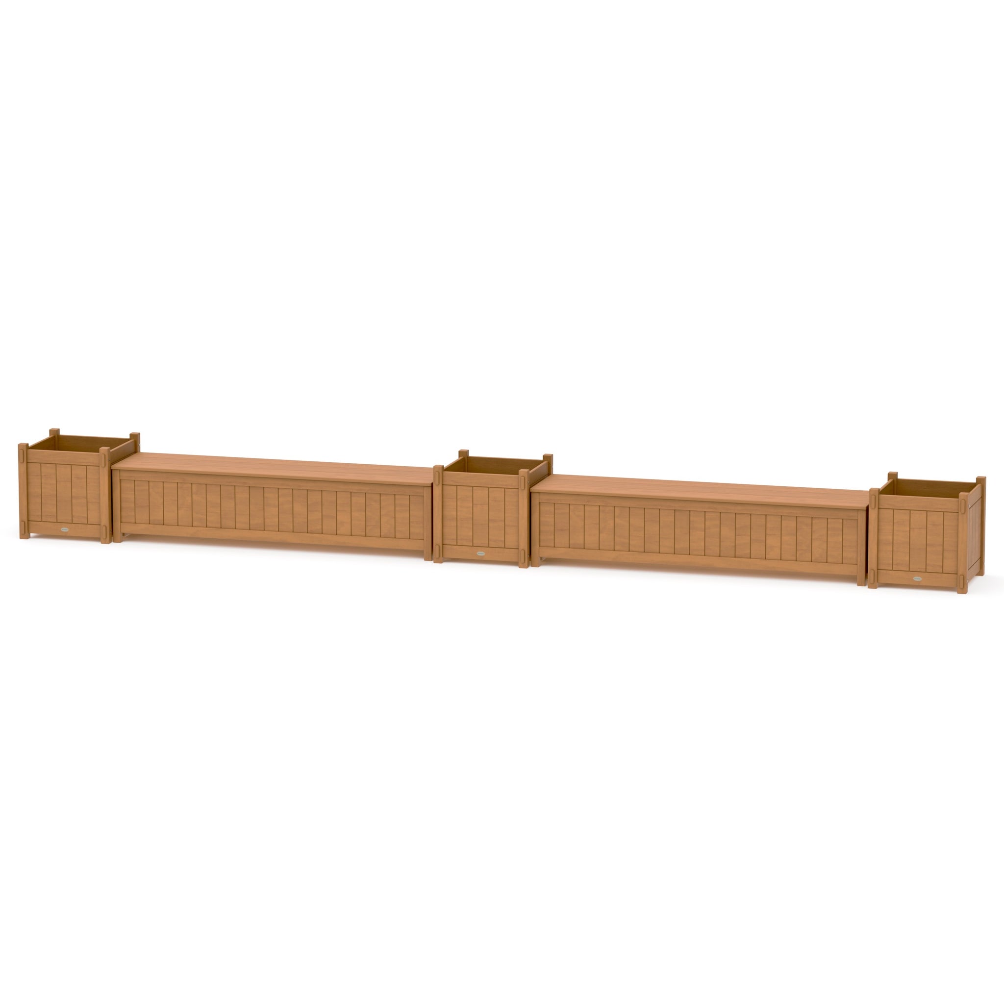 72" Vineyard Straight Double Planter Storage Bench Set- Large