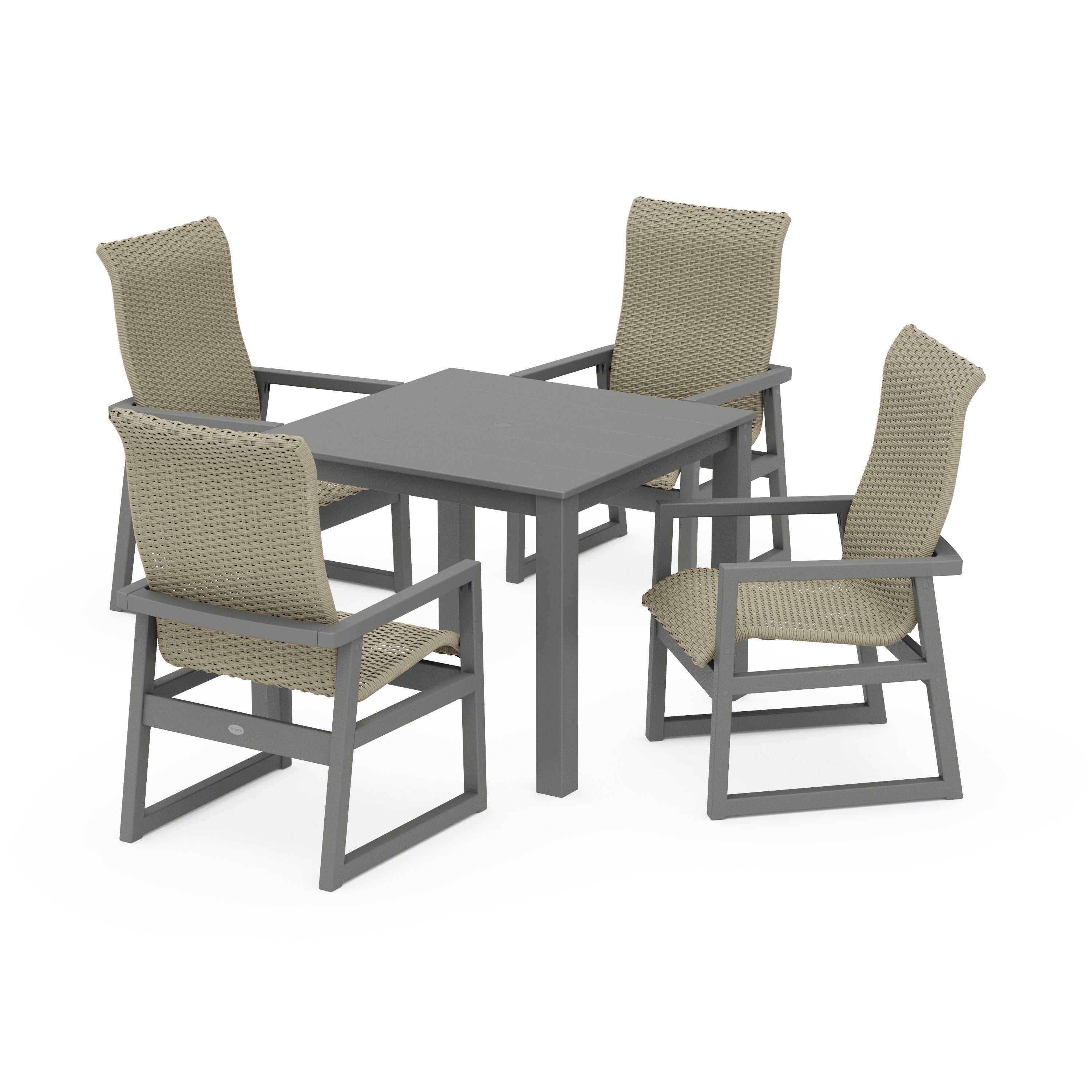 EDGE Woven Highback 5-Piece Parsons Dining Set
