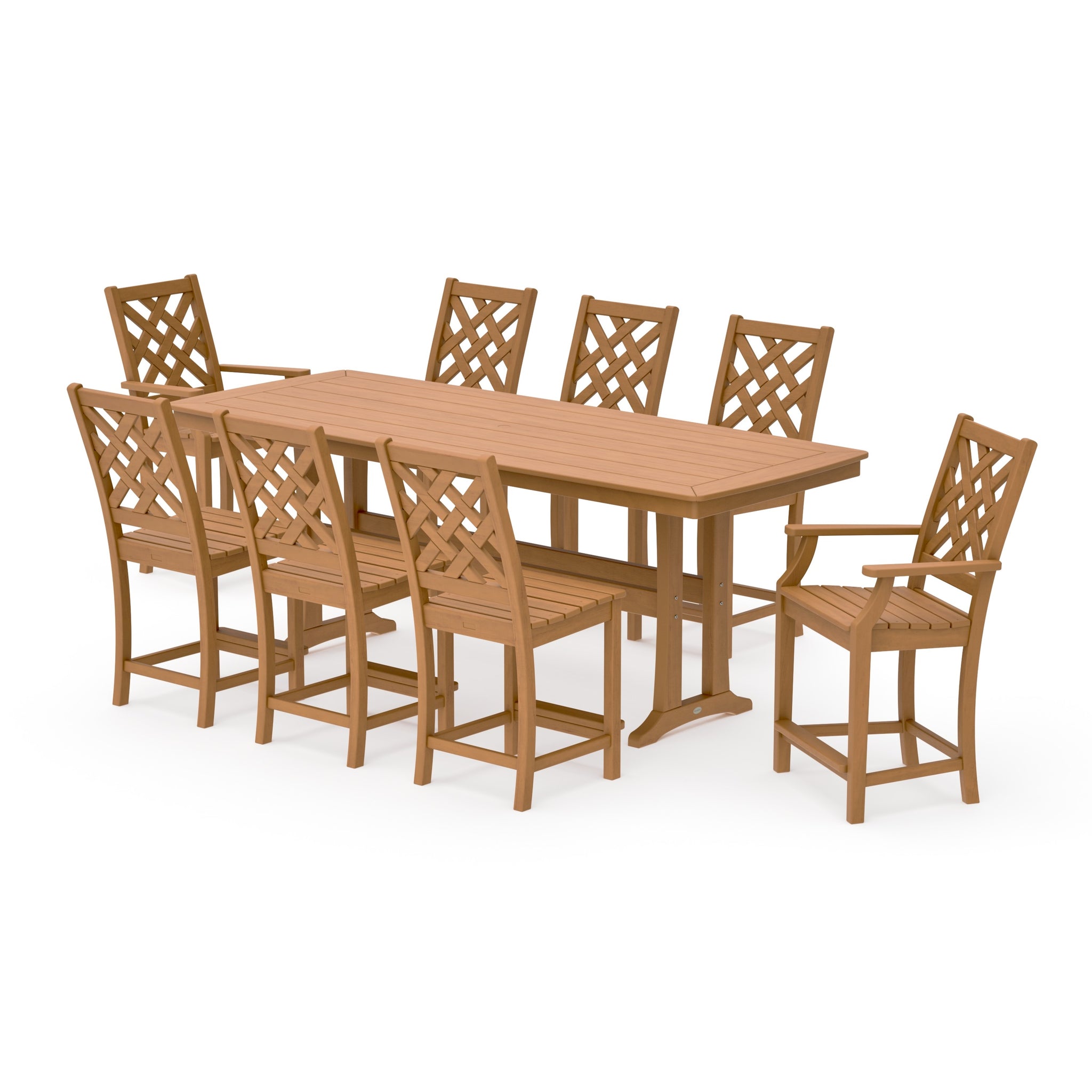 Wovendale 9-Piece Counter Set with Trestle Legs