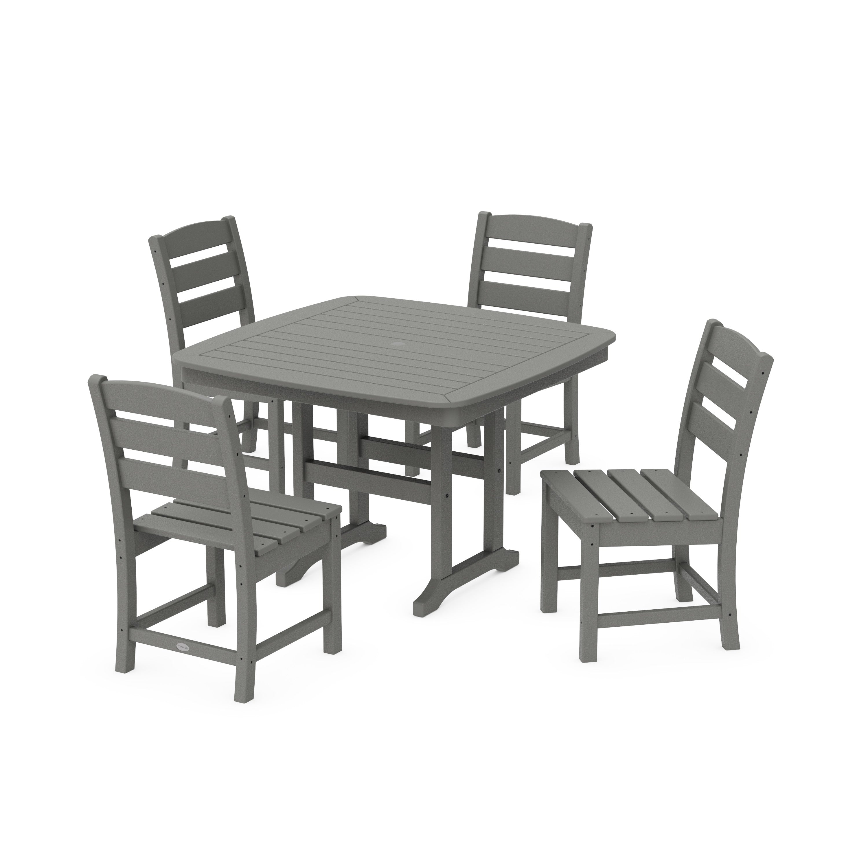 Lakeside Side Chair 5-Piece Dining Set with Trestle Legs