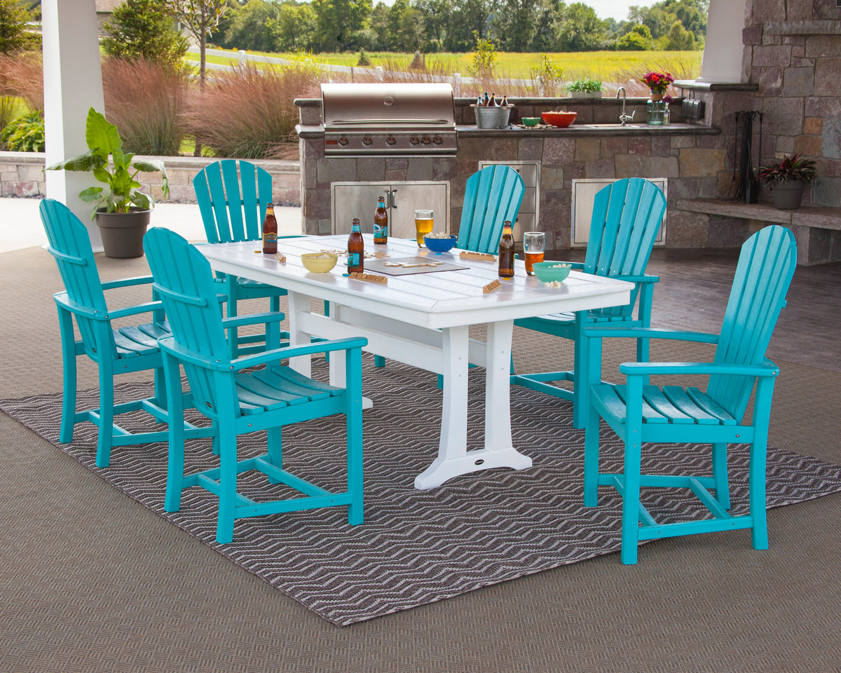 Palm Coast 7-Piece Dining Set with Trestle Legs
