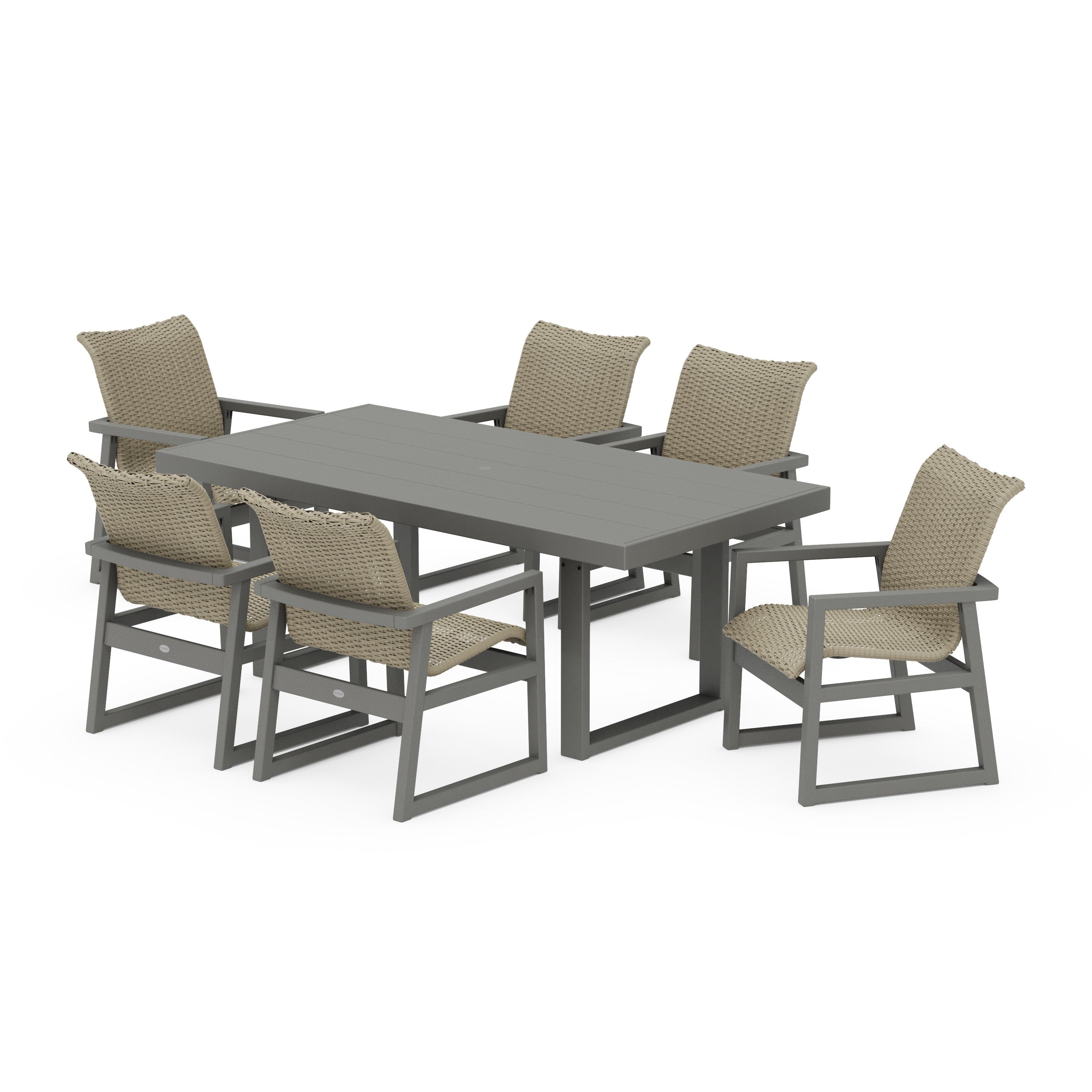 EDGE Woven Arm Chair 7-Piece Dining Set