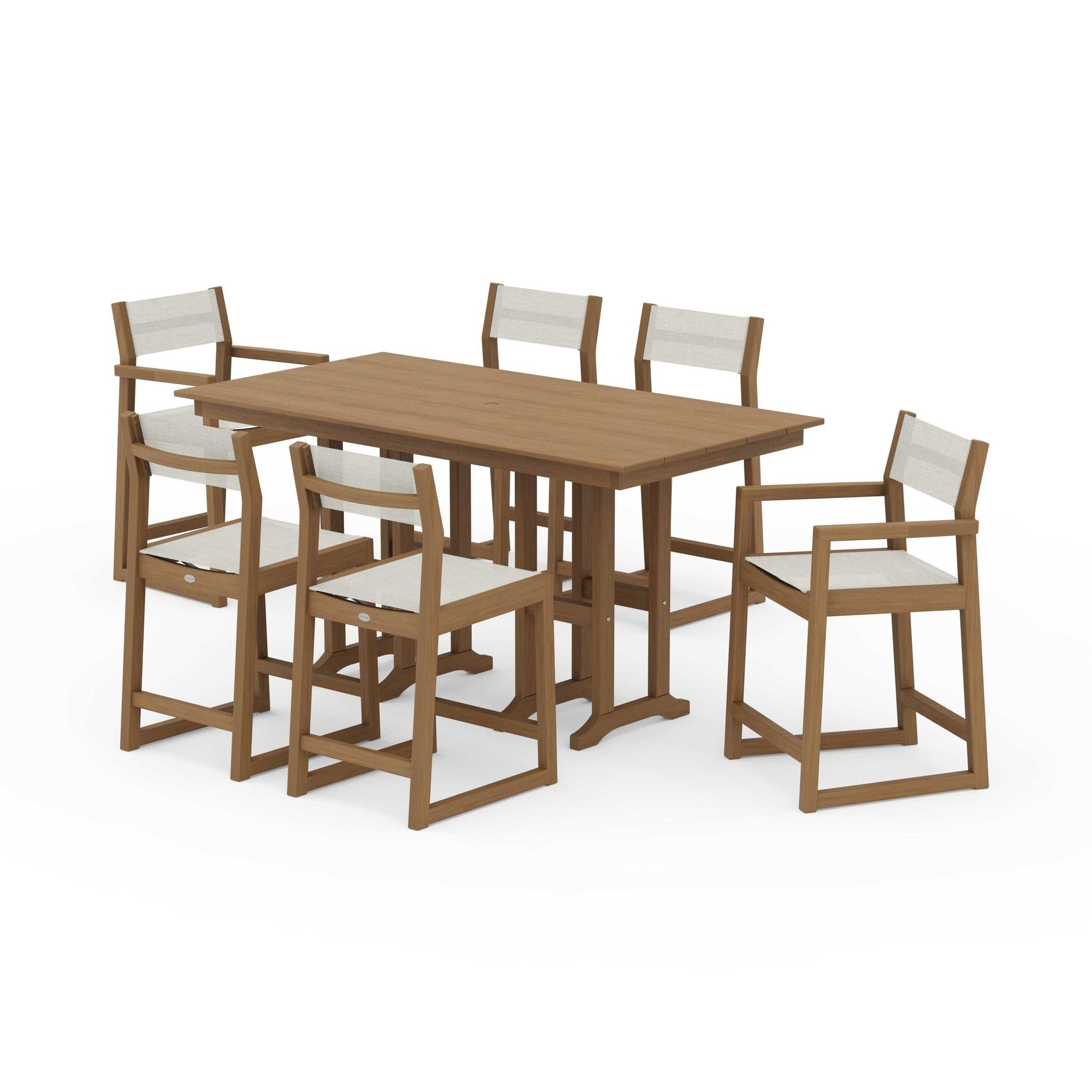 EDGE Sling 7-Piece Farmhouse Counter Set with Trestle Legs