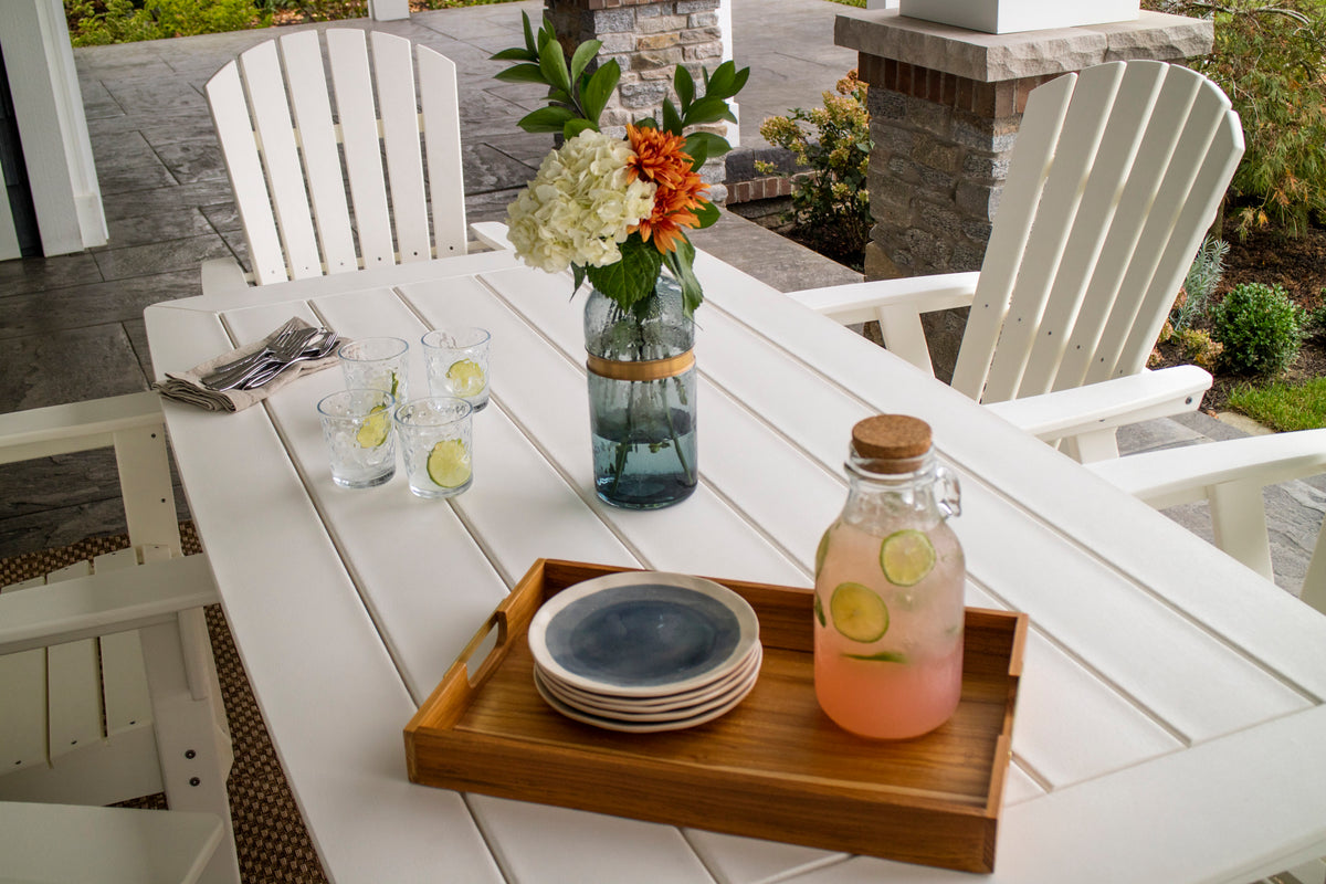 Nautical Curveback Adirondack 7-Piece Dining Set with Trestle Legs