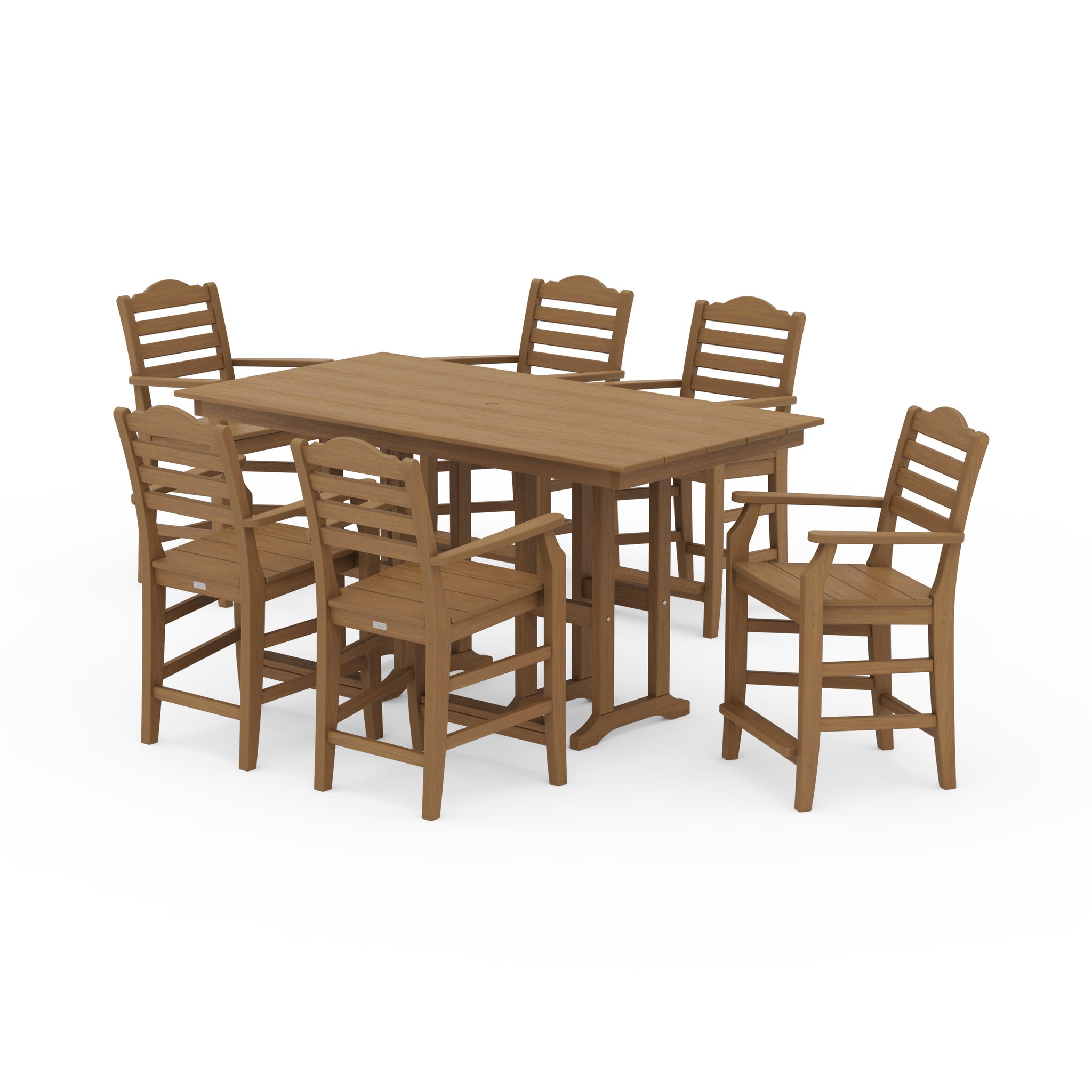 Savannah Arm Chair 7-Piece Farmhouse Counter Set