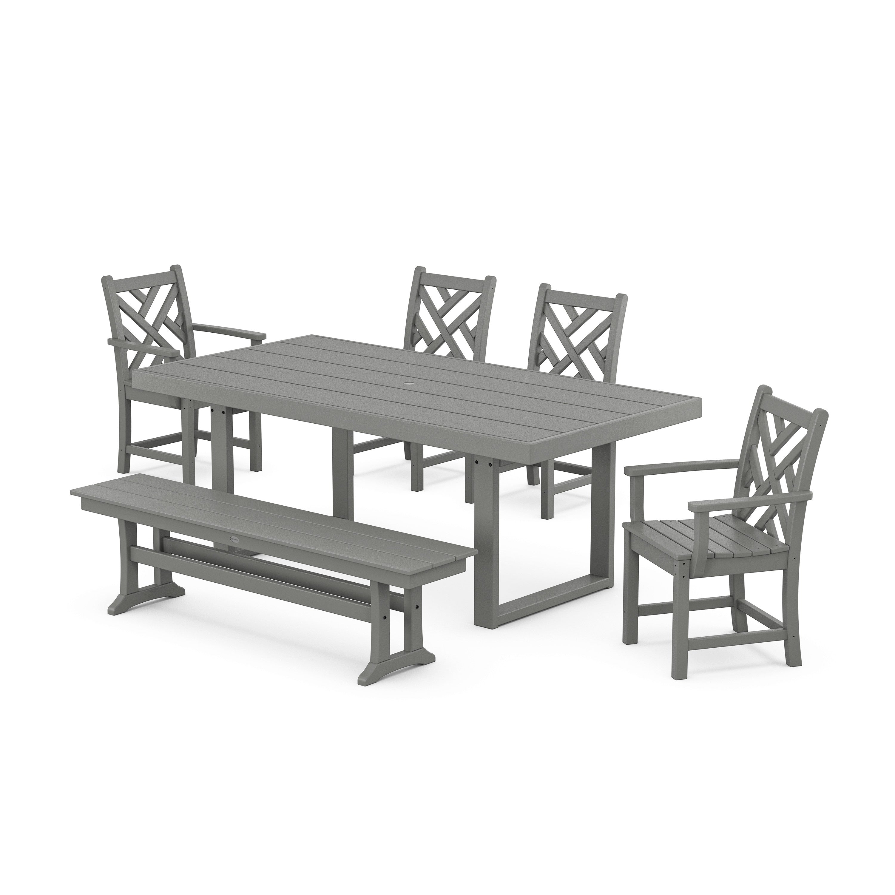 Chippendale 6-Piece Dining Set with Bench