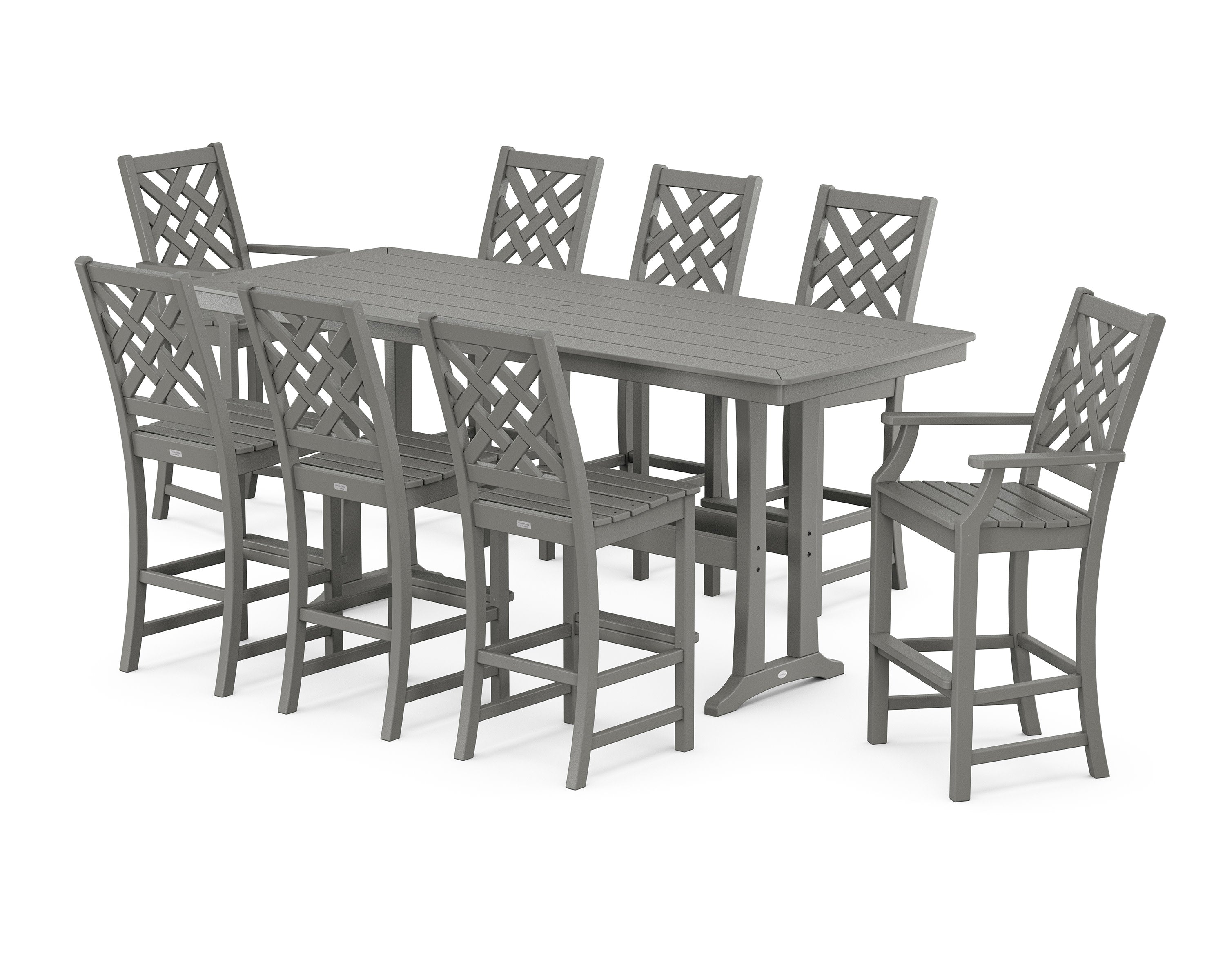 Wovendale 9-Piece Bar Set with Trestle Legs