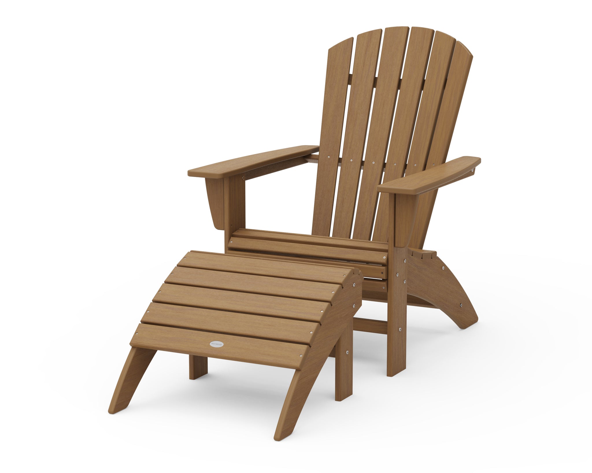 Nautical Curveback Adirondack Chair 2-Piece Set with Ottoman