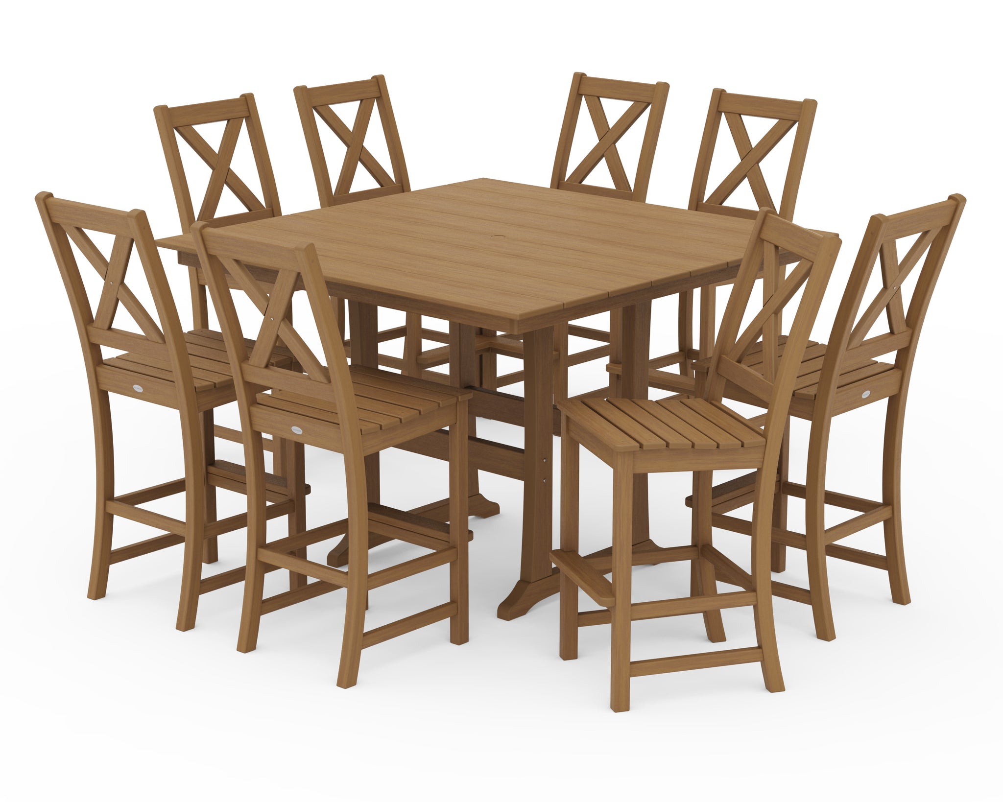 Braxton 9-Piece Farmhouse Trestle Bar Set