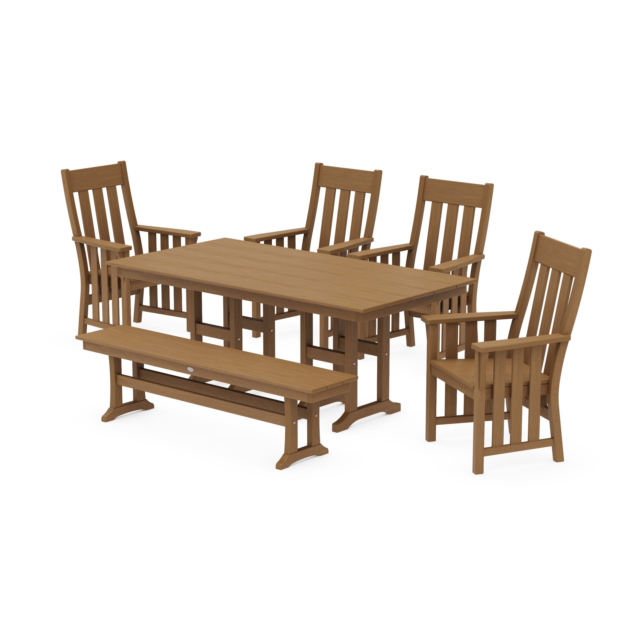 Acadia 6-Piece Farmhouse Dining Set with Bench