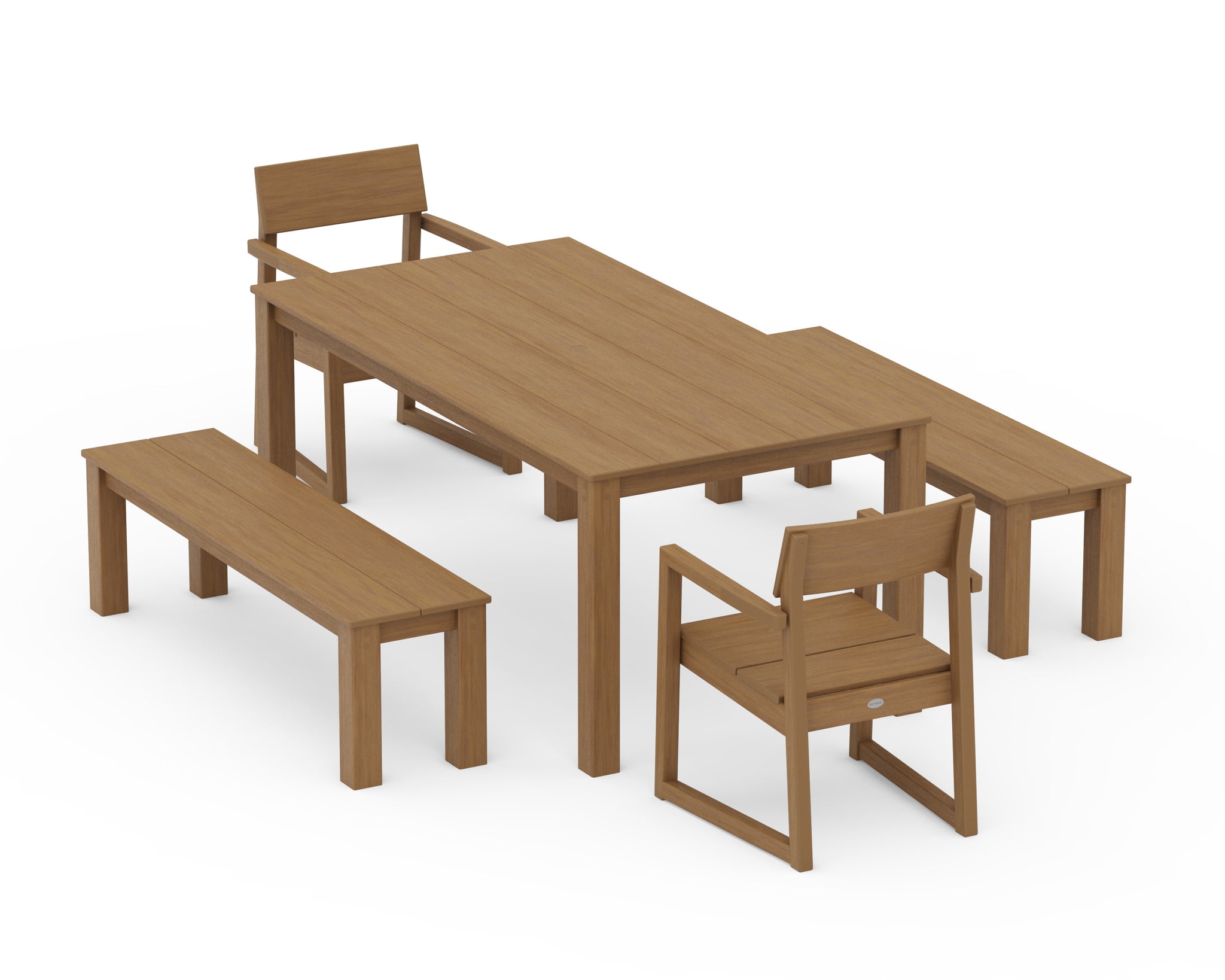 EDGE 5-Piece Parsons Dining Set with Benches