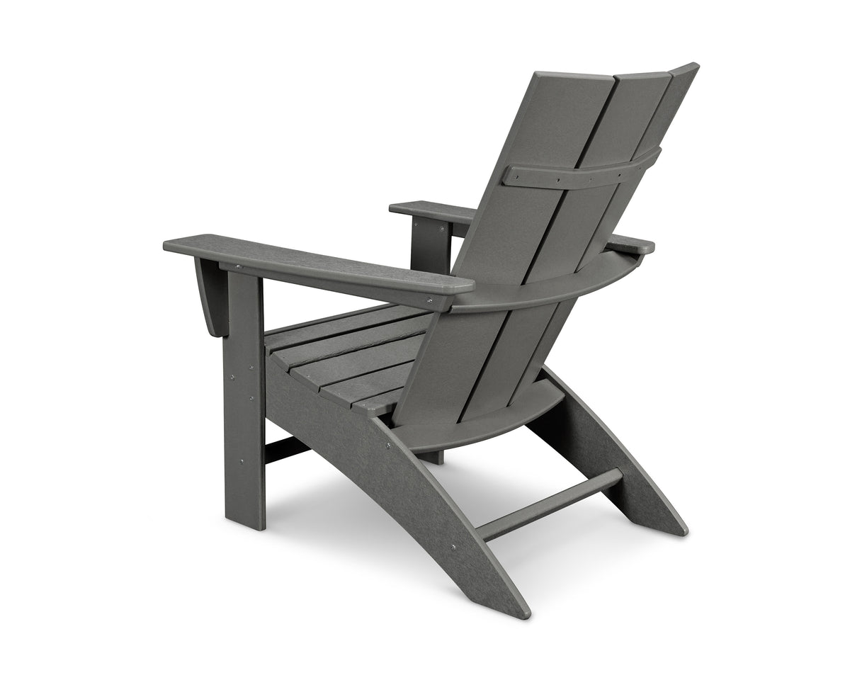 Modern Curveback Adirondack 5-Piece Conversation Set with Fire Pit Table