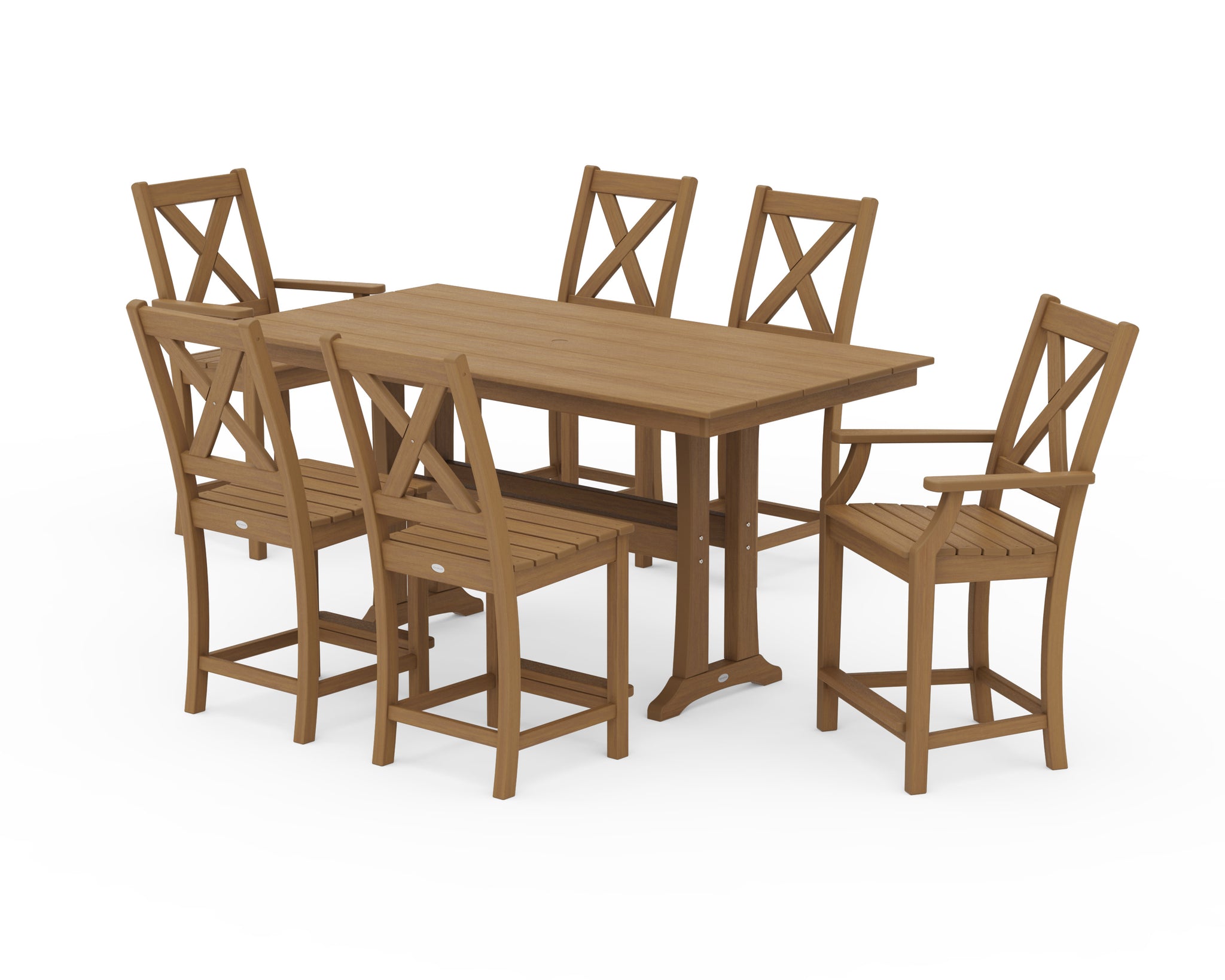 Braxton 7-Piece Farmhouse Trestle Counter Set