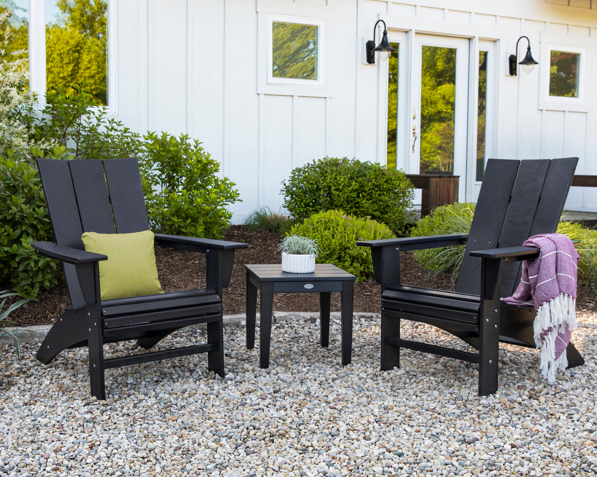 Modern 3-Piece Curveback Adirondack Set