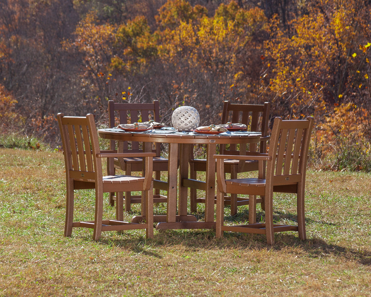 Traditional Garden 5-Piece Round Farmhouse Dining Set