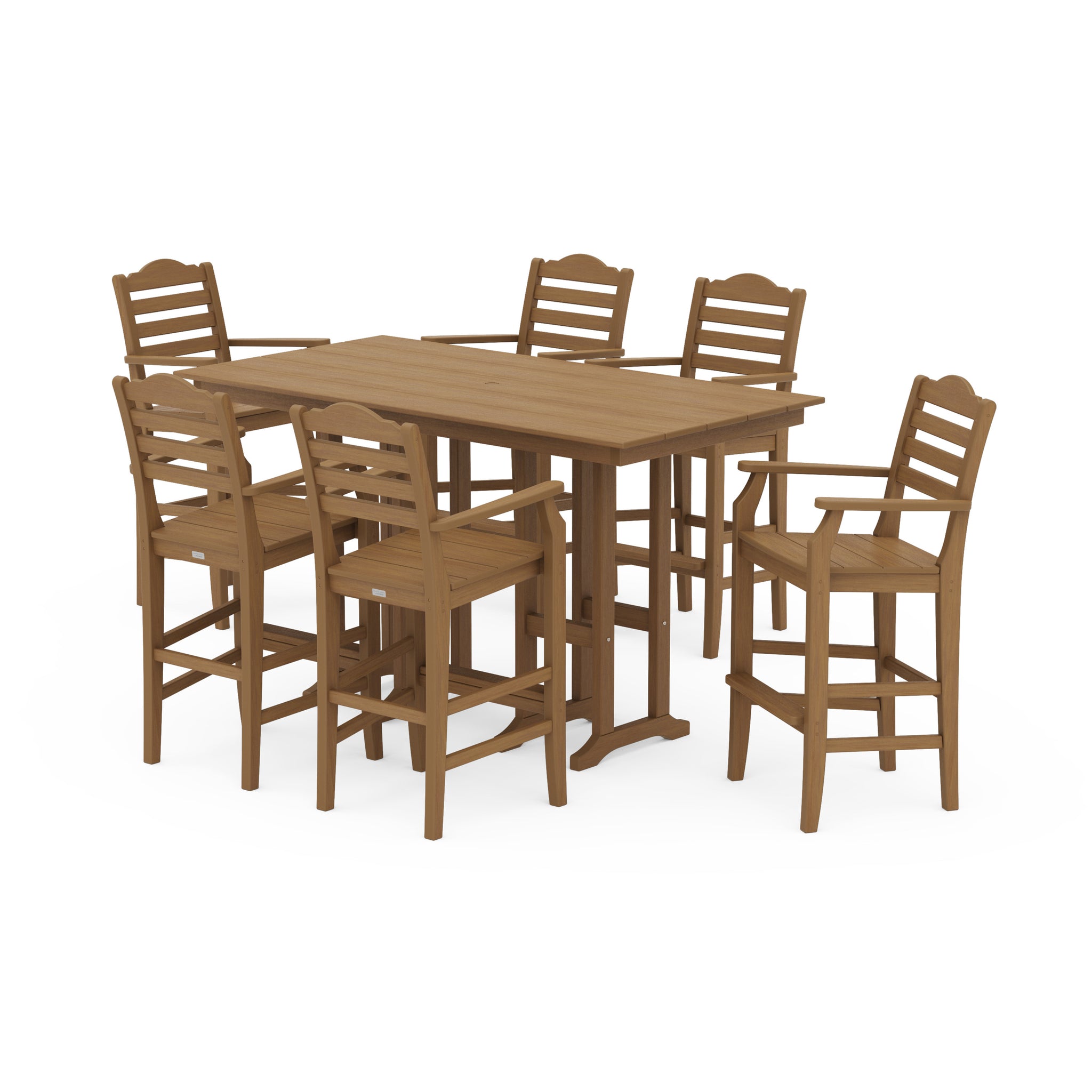 Savannah Arm Chair 7-Piece Farmhouse Bar Set