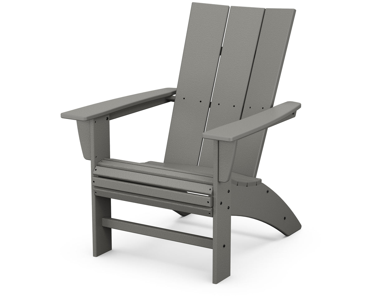 Modern Curveback Adirondack 5-Piece Conversation Set with Fire Pit Table