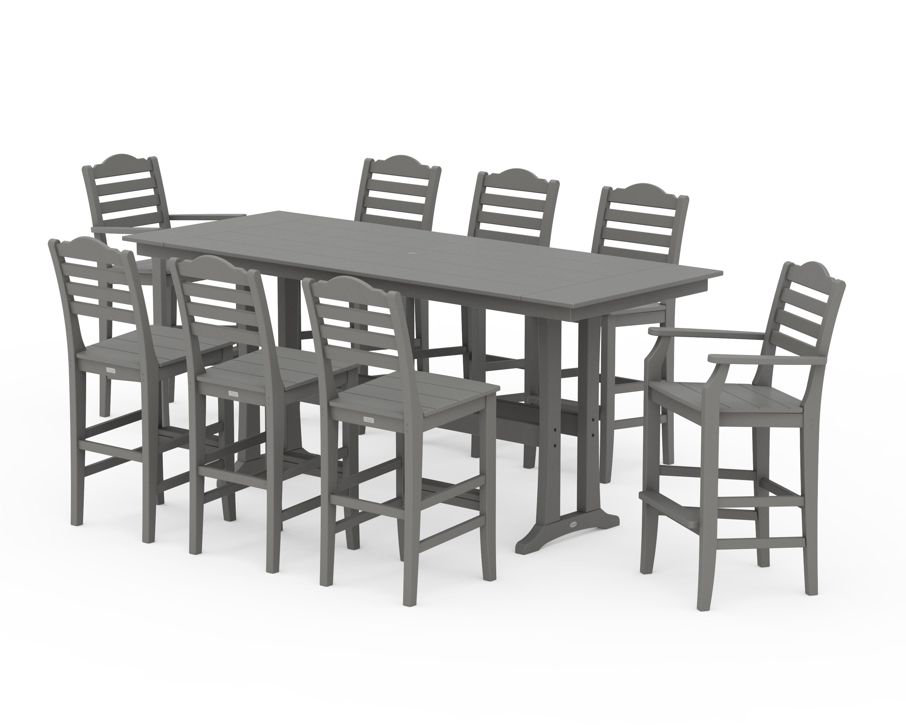 Savannah 9-Piece Farmhouse Bar Set with Trestle Legs