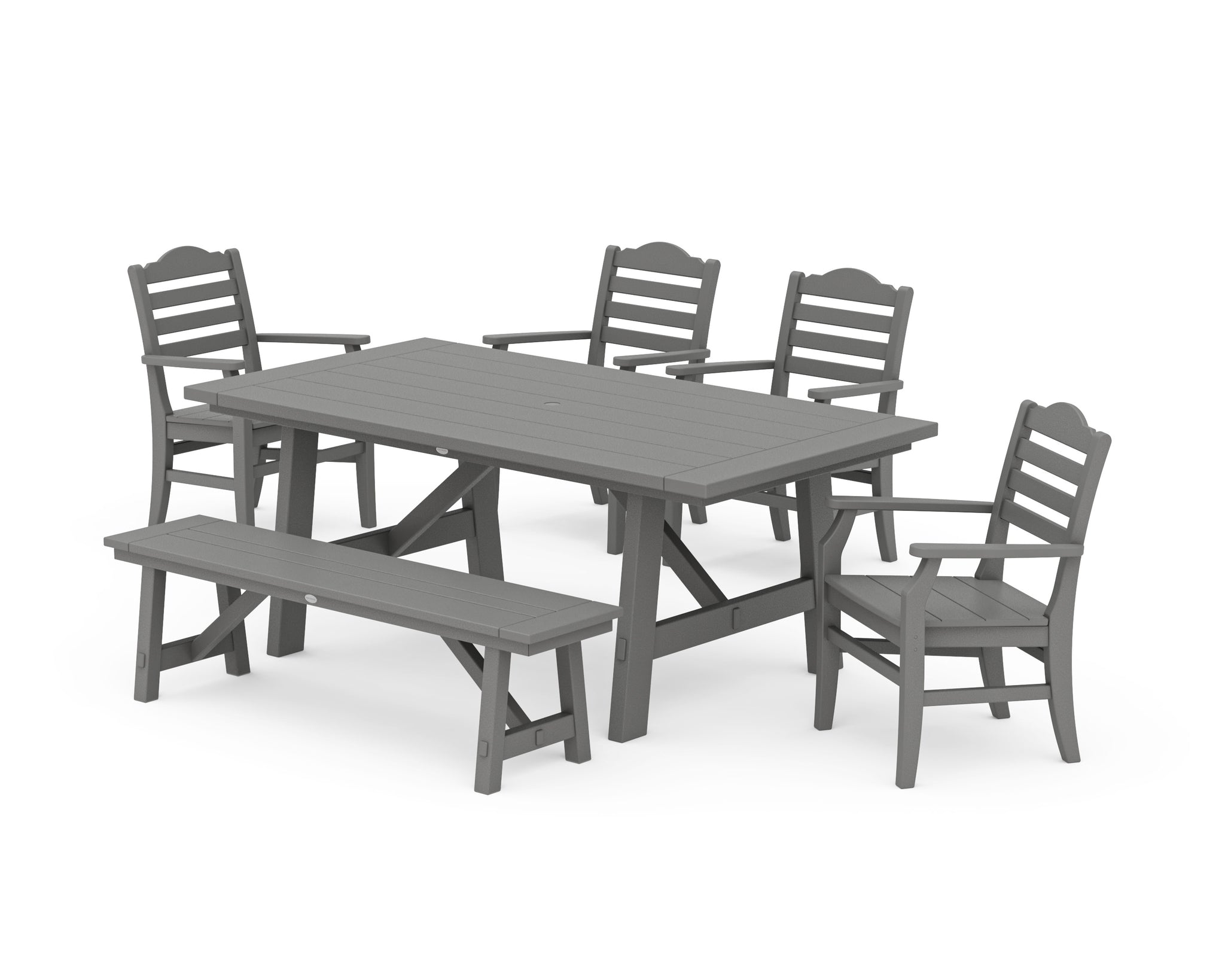 Savannah 6-Piece Rustic Farmhouse Dining Set with Bench