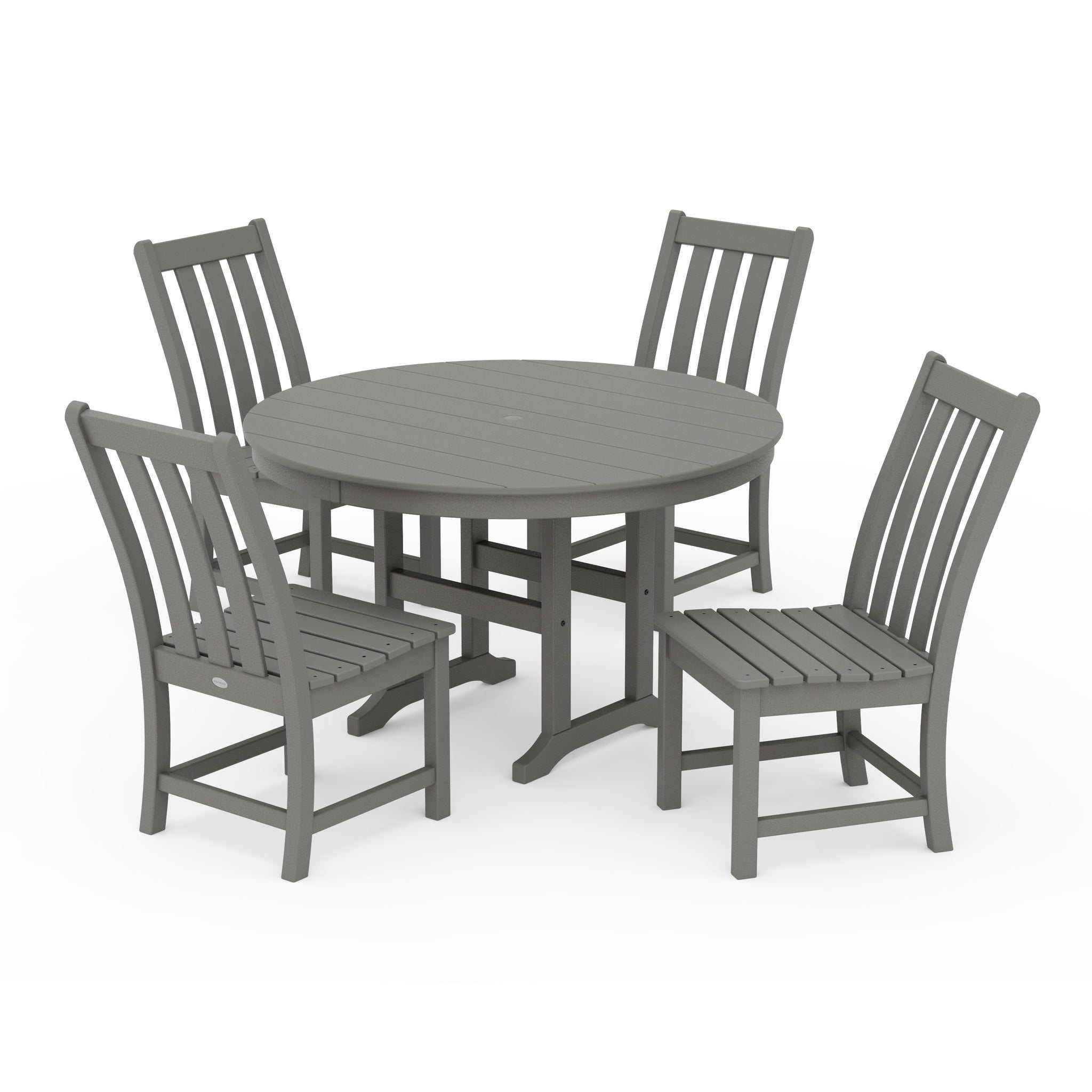 Vineyard 5-Piece Round Farmhouse Side Chair Dining Set