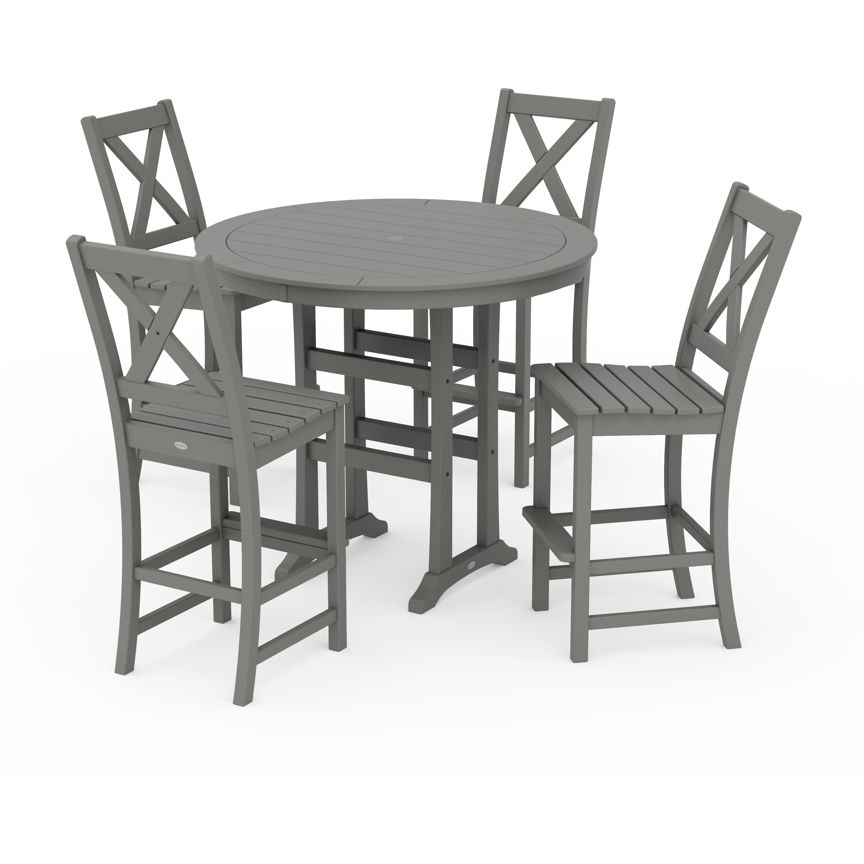 Braxton 5-Piece Nautical Trestle Arm Chair Bar Set