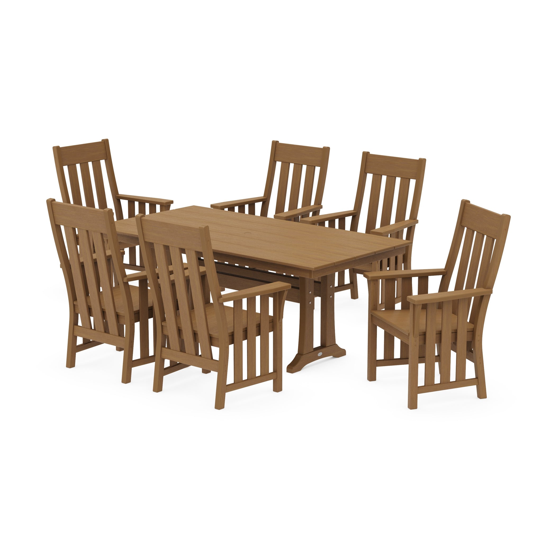 Acadia Arm Chair 7-Piece Farmhouse Dining Set with Trestle Legs