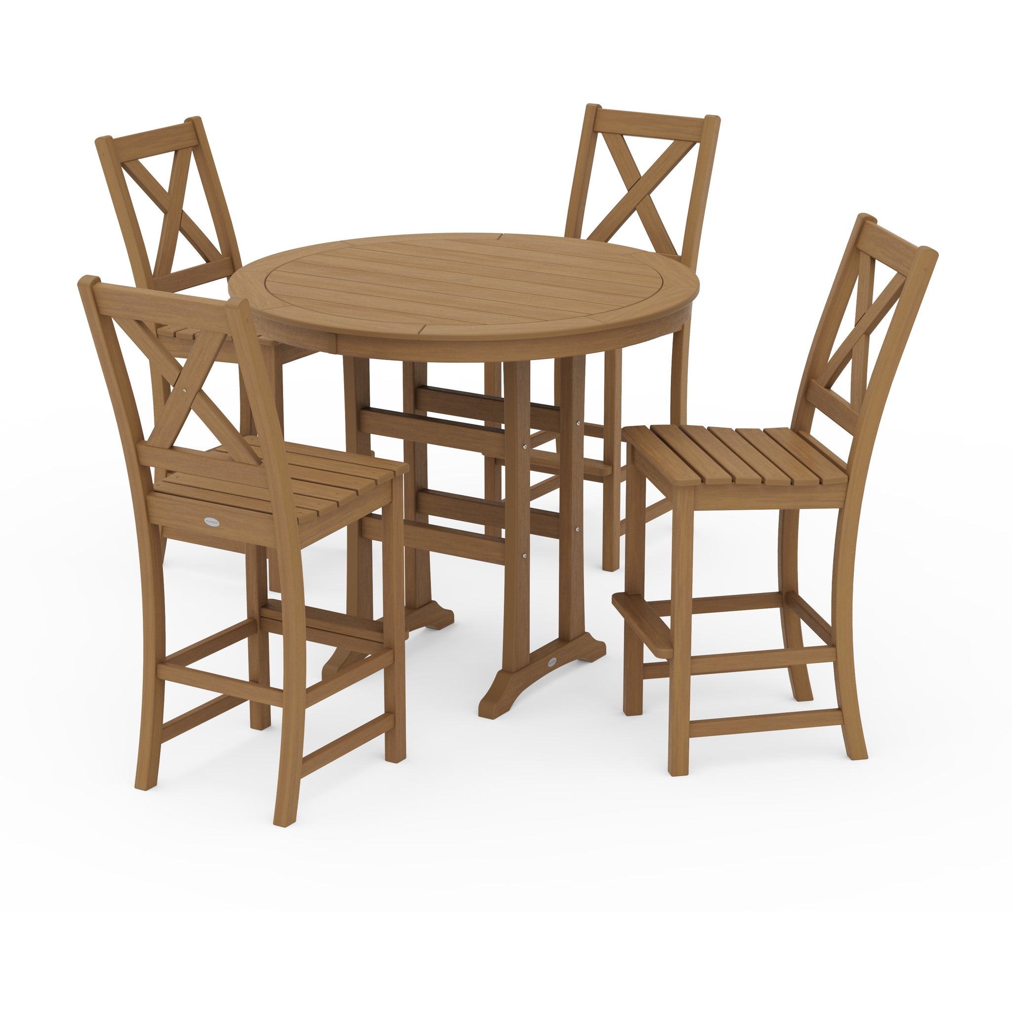 Braxton 5-Piece Nautical Trestle Arm Chair Bar Set