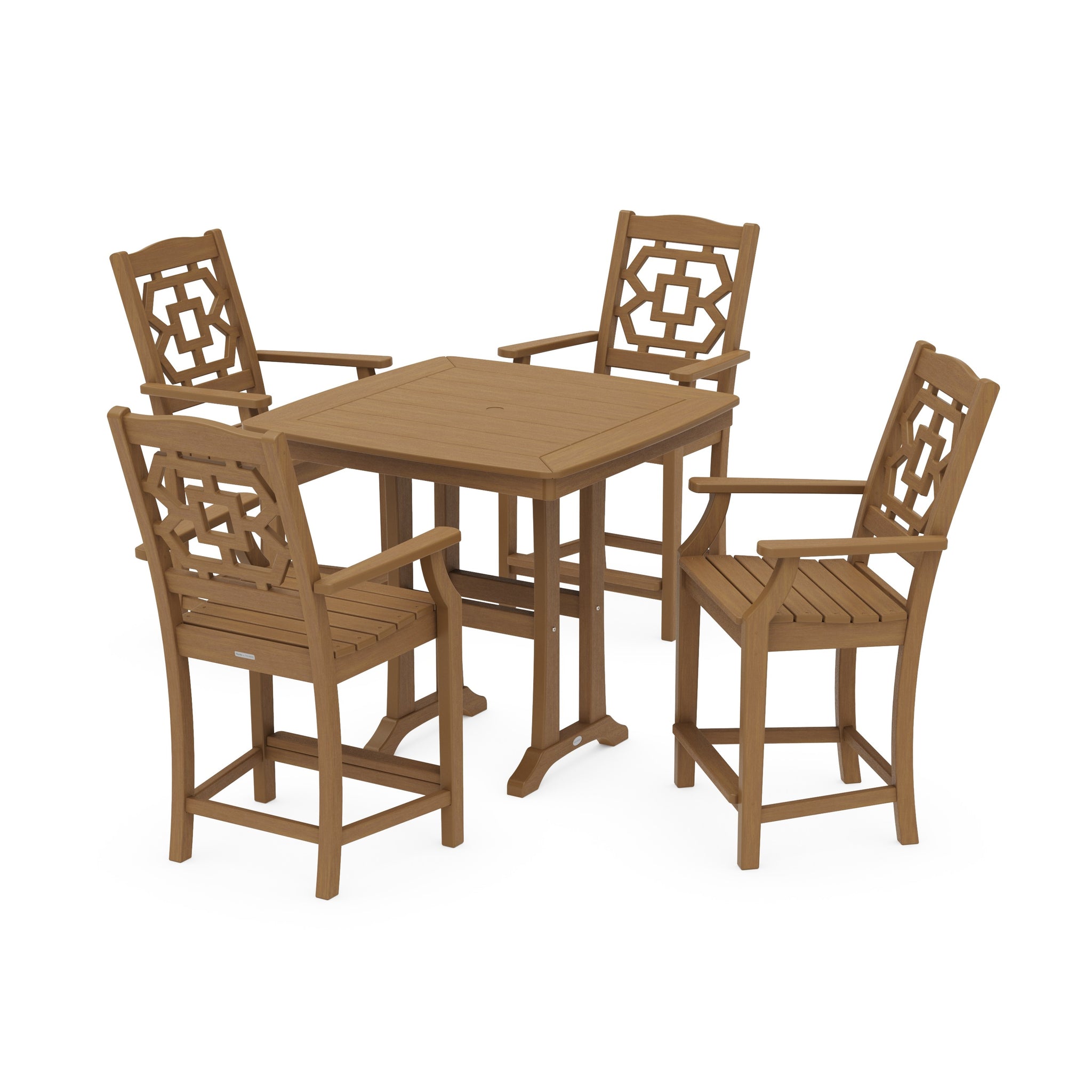 Chinoiserie 5-Piece Counter Set with Trestle Legs