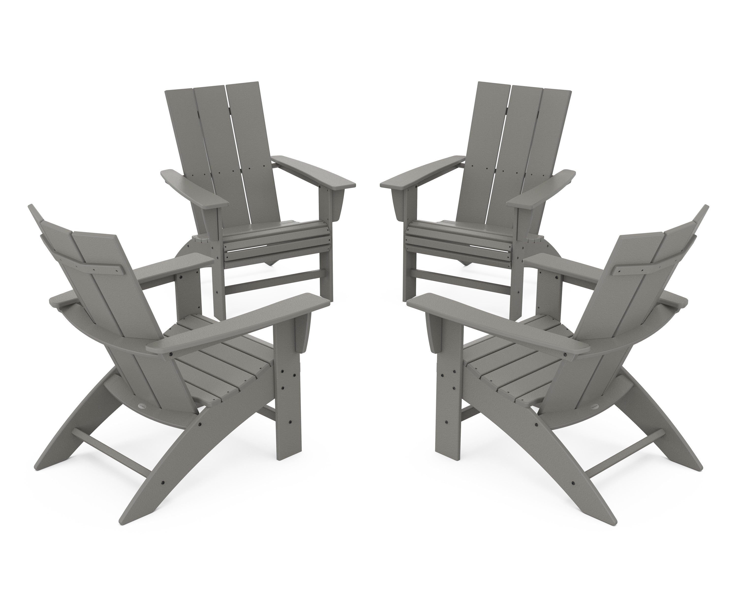 4-Piece Modern Curveback Adirondack Conversation Set