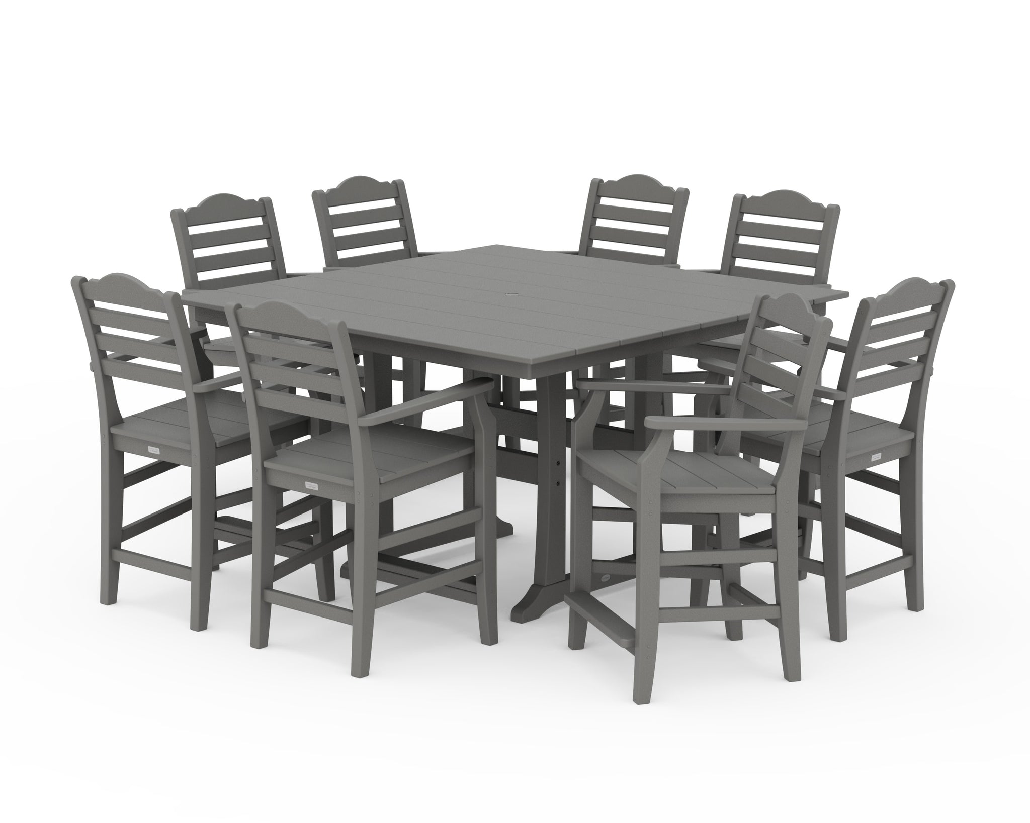 Savannah 9-Piece Square Farmhouse Counter Set with Trestle Legs
