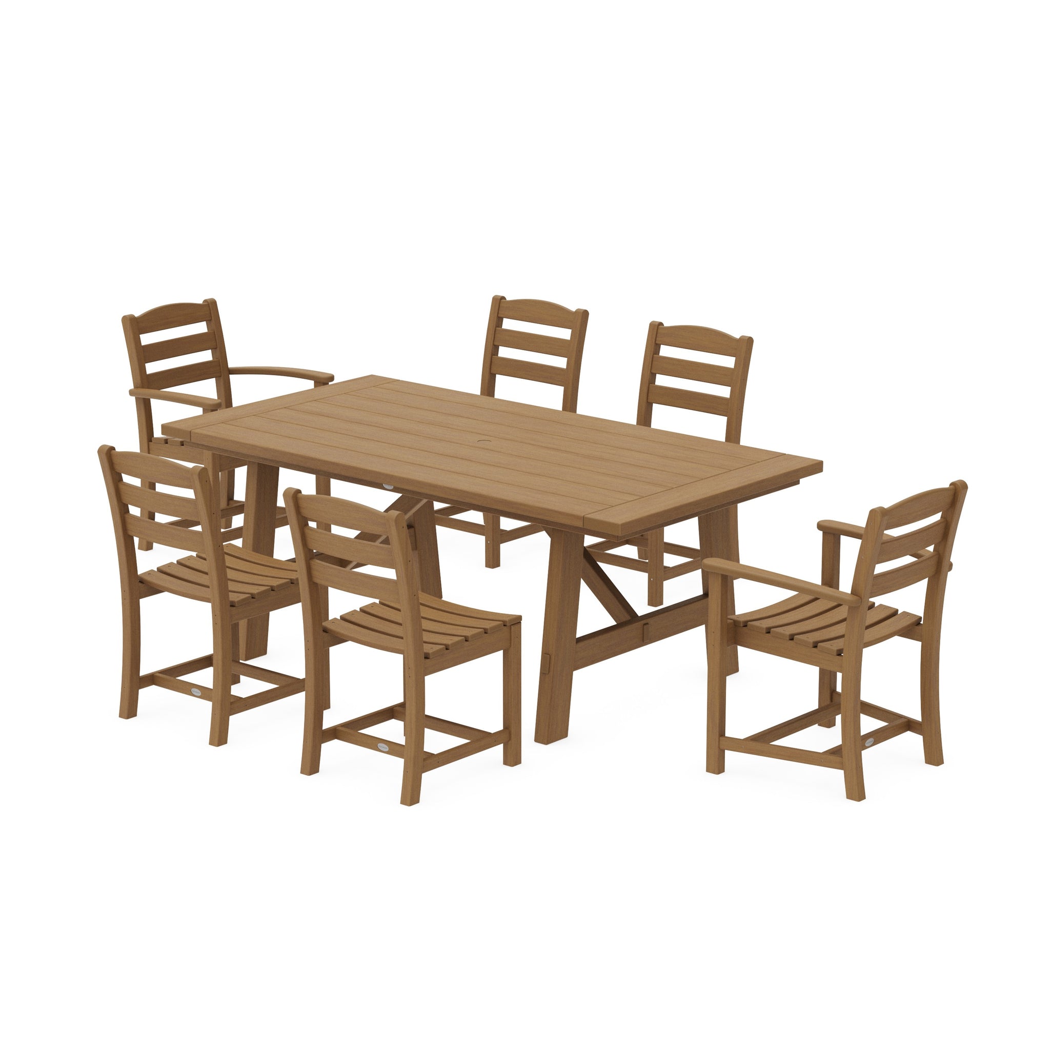 La Casa Café 7-Piece Rustic Farmhouse Dining Set