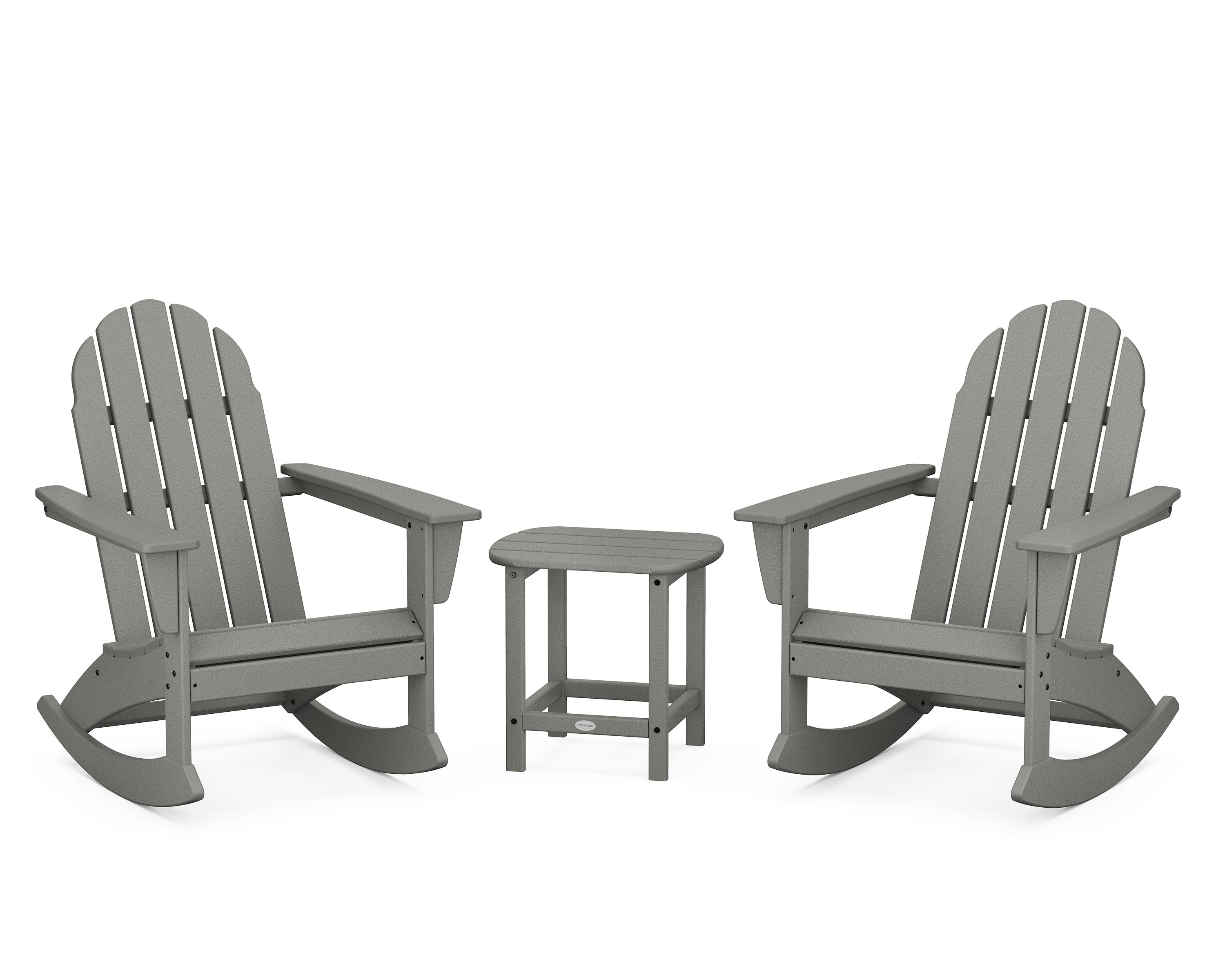Vineyard 3-Piece Adirondack Rocking Chair Set with South Beach 18" Side Table