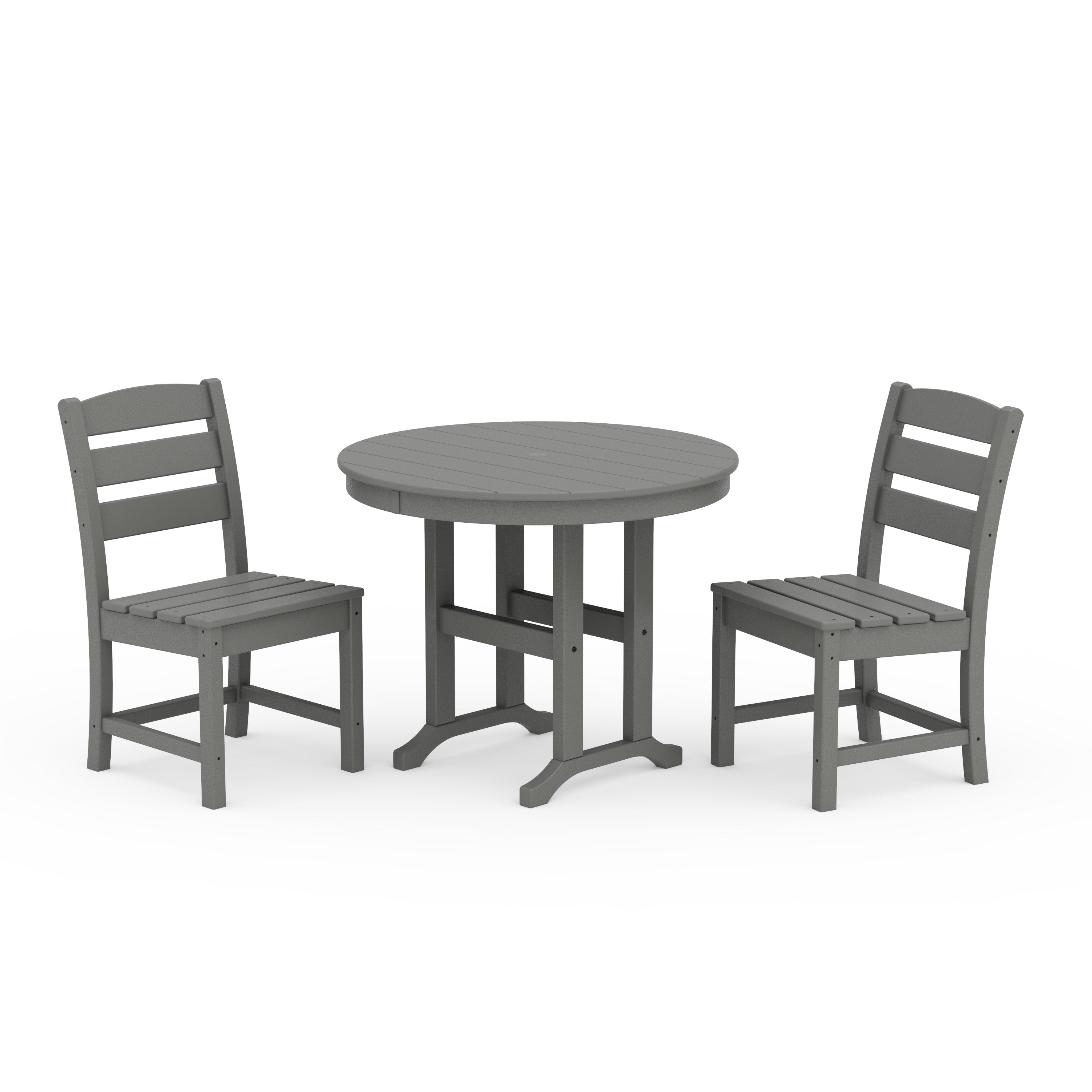 Lakeside Side Chair 3-Piece Round Dining Set