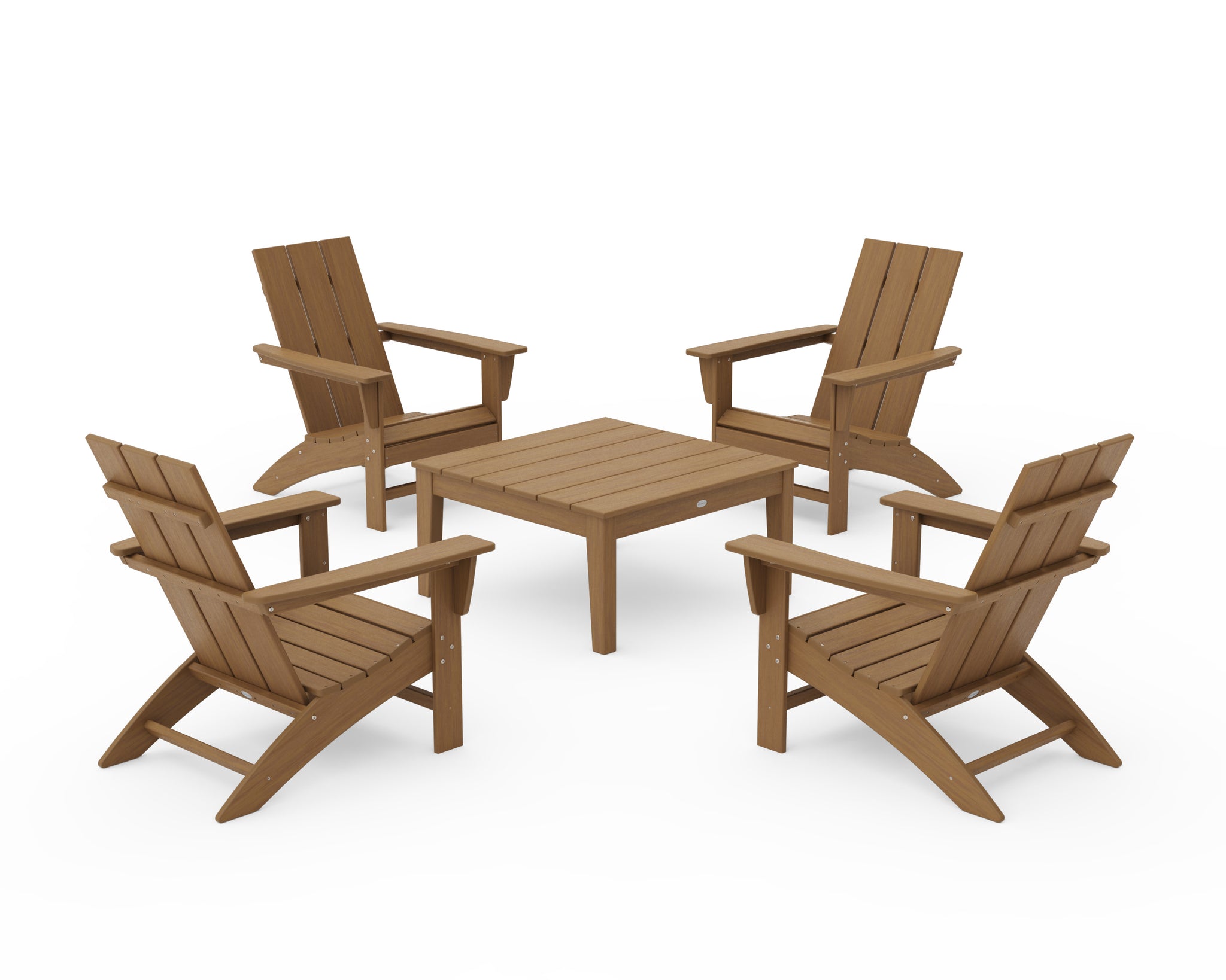 5-Piece Modern Adirondack Chair Conversation Set with 36" Conversation Table