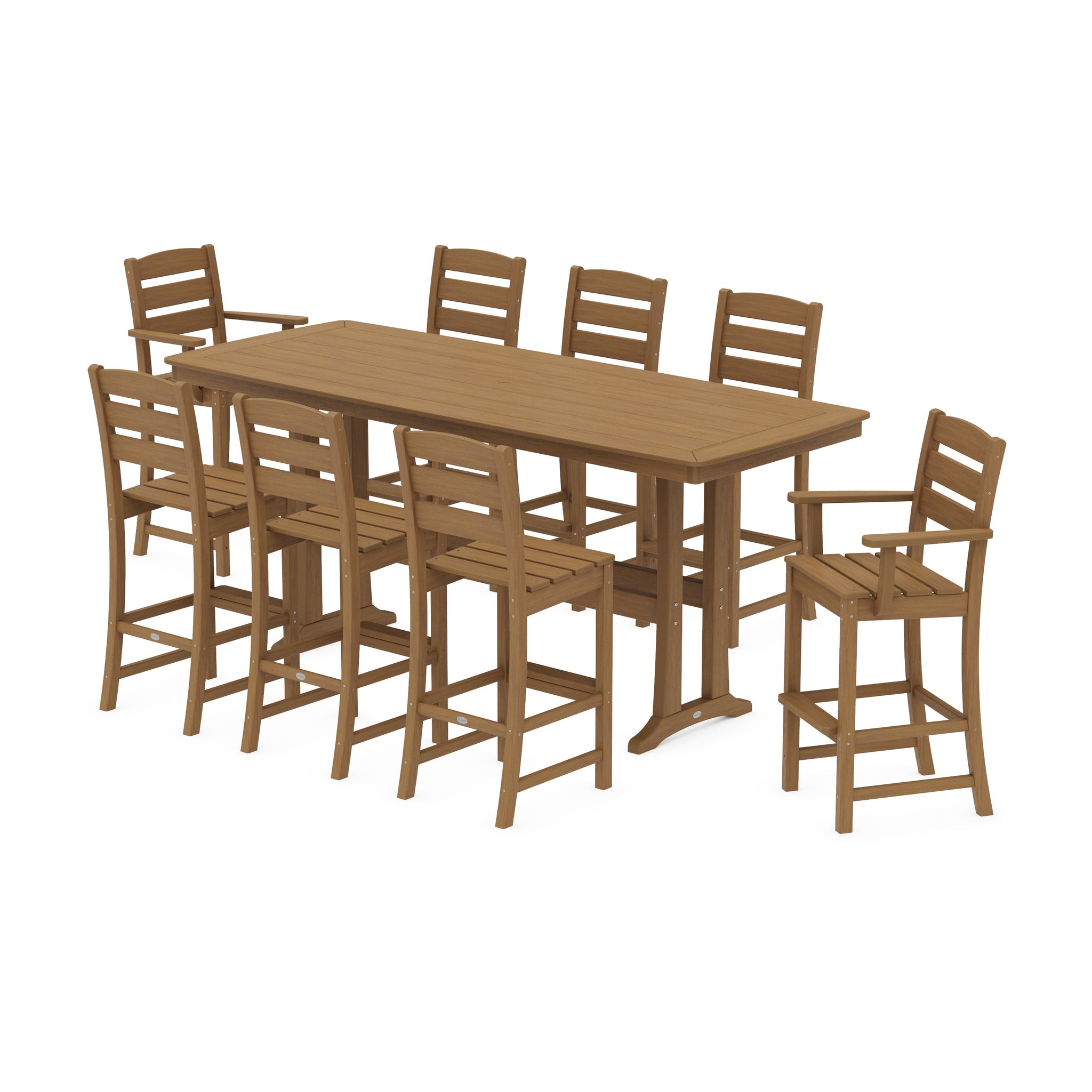 Lakeside 9-Piece Bar Set with Trestle Legs