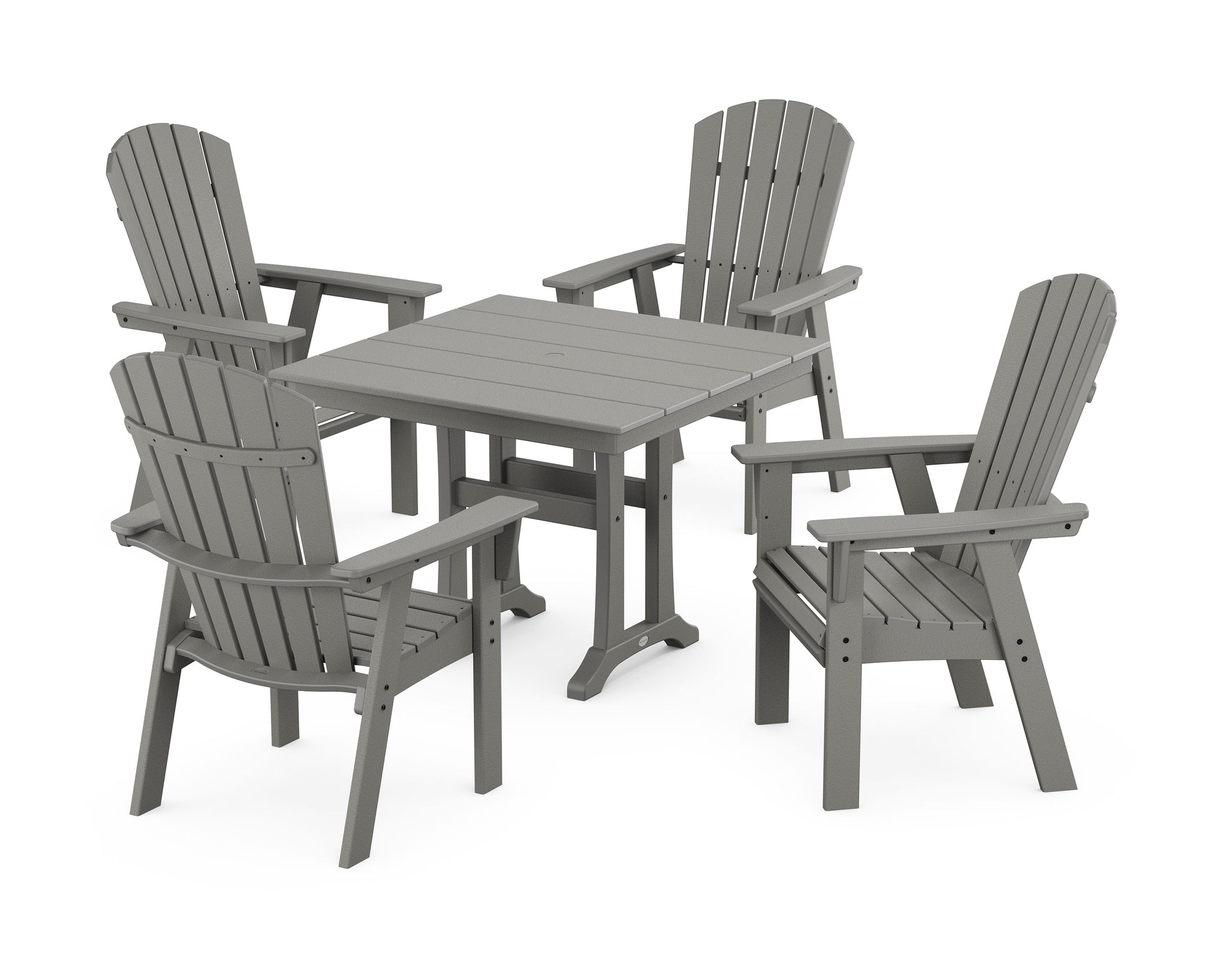 Nautical Adirondack 5-Piece Farmhouse Dining Set With Trestle Legs