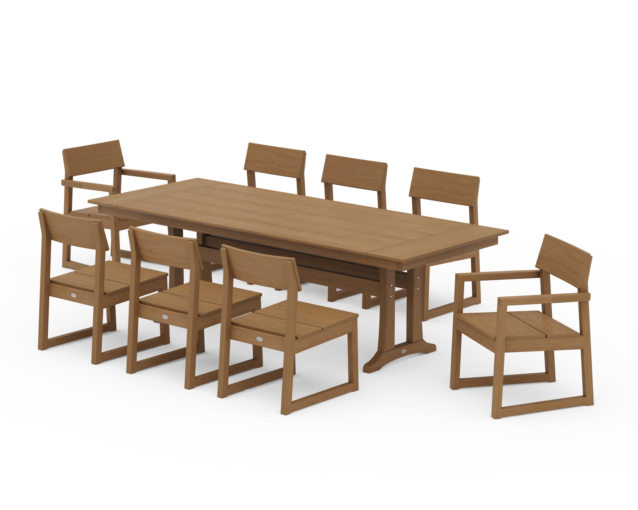 EDGE 9-Piece Farmhouse Dining Set with Trestle Legs
