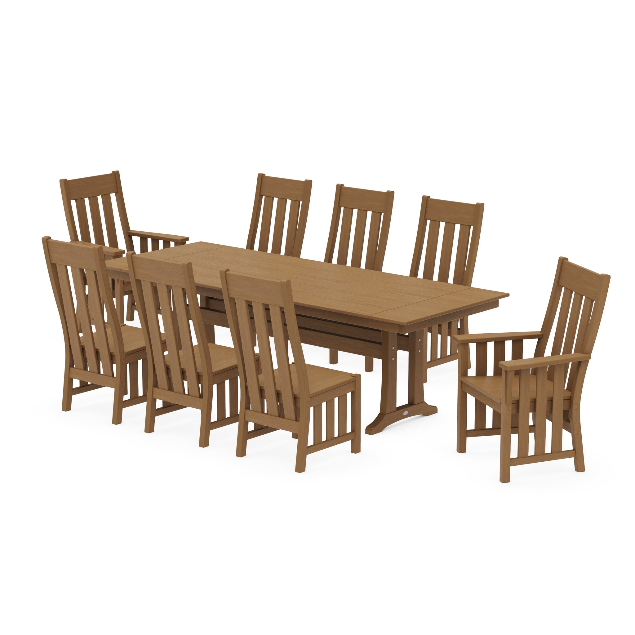 Acadia 9-Piece Farmhouse Dining Set with Trestle Legs