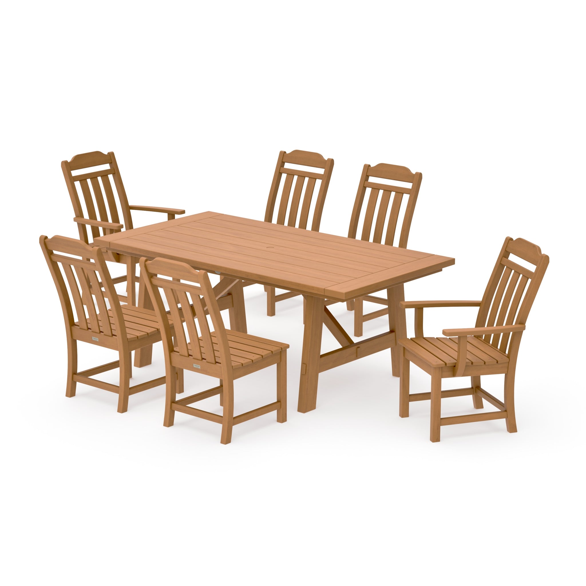 Cottage 7-Piece Rustic Farmhouse Dining Set